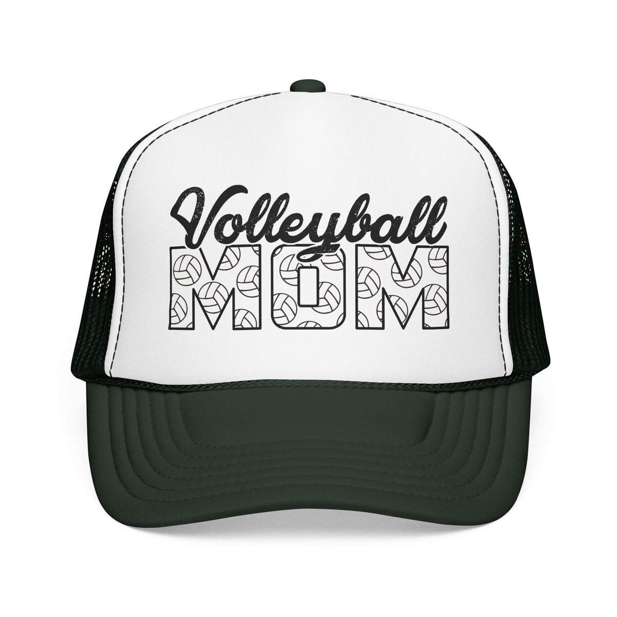 Volleyball Mom Trucker Hat – Foam Mesh Cap with Volleyball Pattern