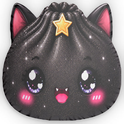 Black Cat Dumpling Plush Pillow