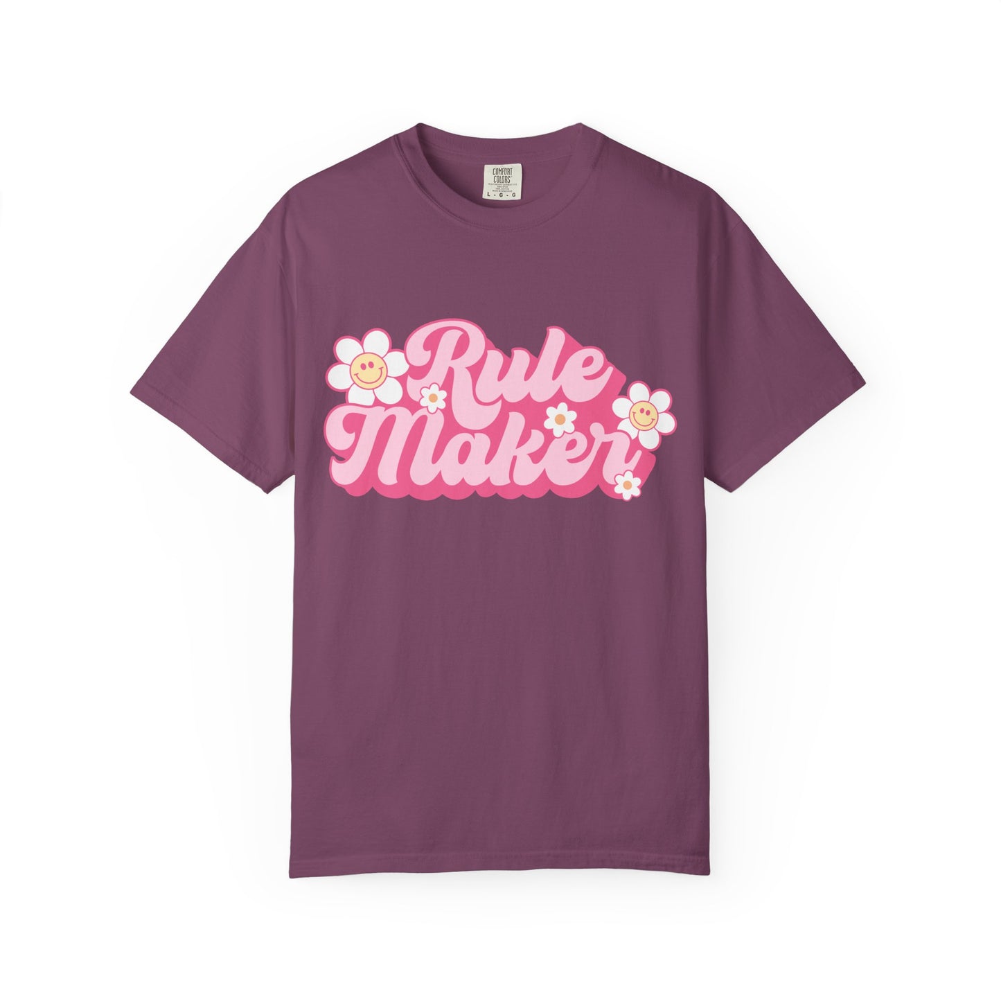 Rule Maker T-Shirt — Retro Floral Pink Graphic Tee
