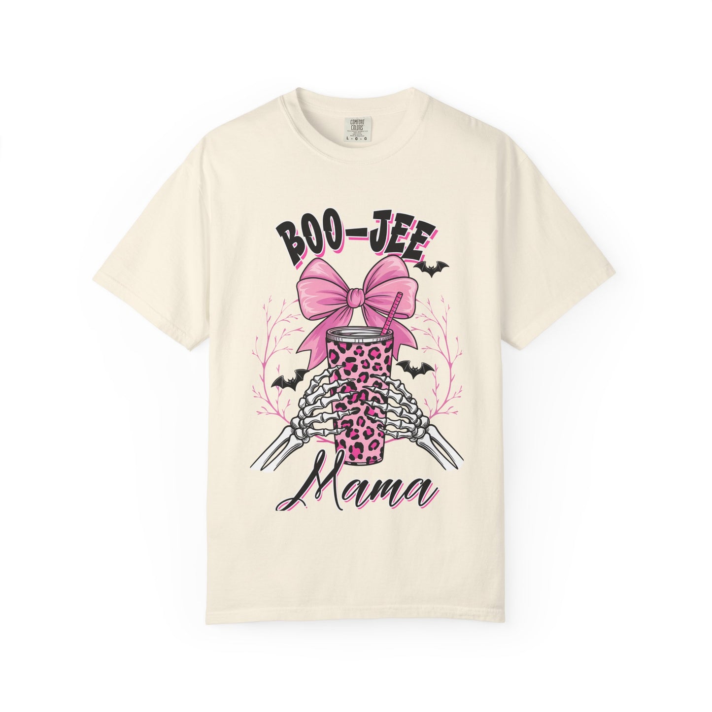Boo-jee Mama T-Shirt — Pink Leopard Skull Coffee Travel Mug Graphic Tee