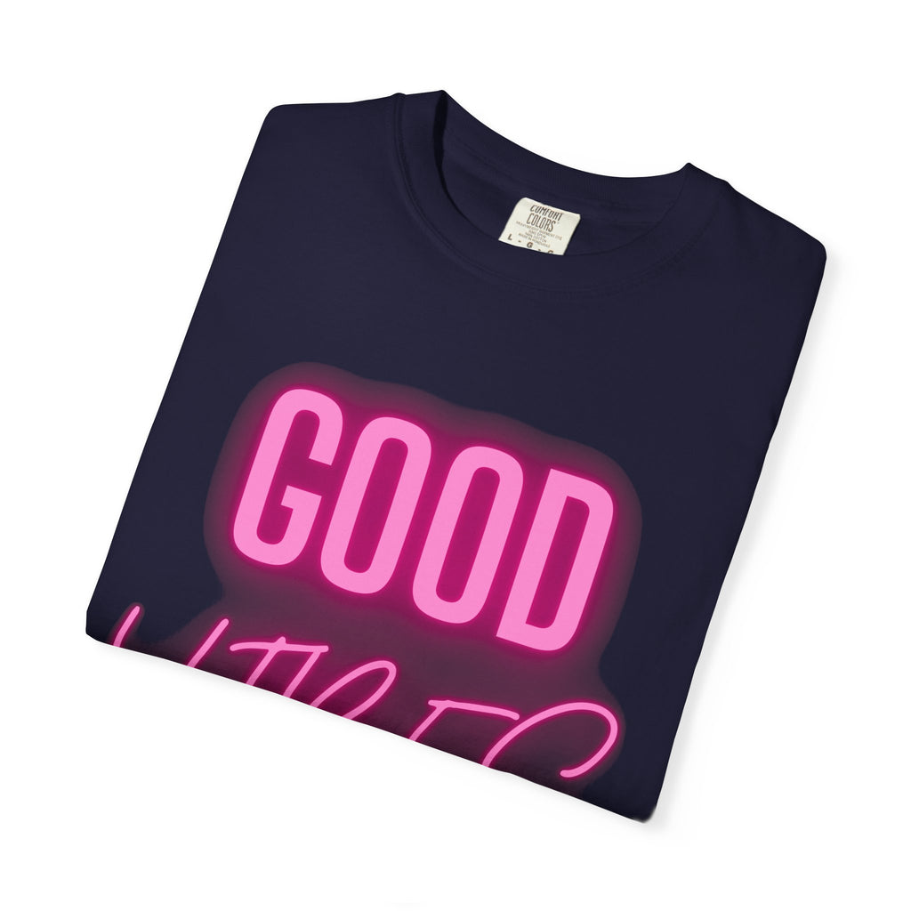 Good Vibes T-Shirt — Retro Pink Neon Graphic Tee