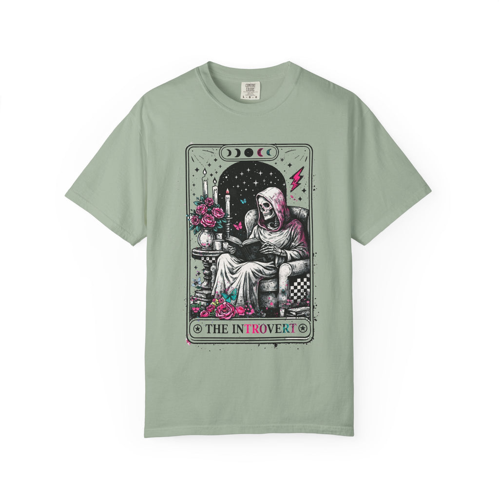 Introvert Tarot T-Shirt — Gothic Skeleton Card Graphic Tee