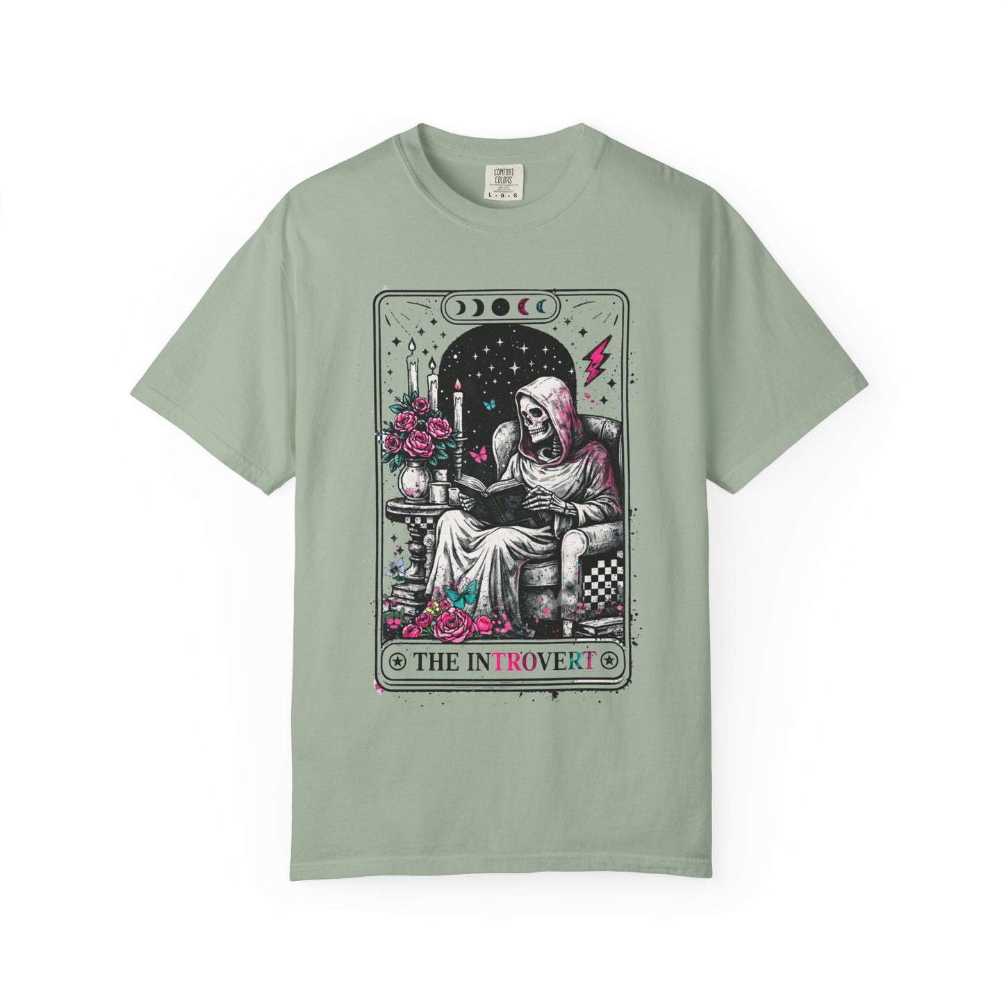 Introvert Tarot T-Shirt — Gothic Skeleton Card Graphic Tee