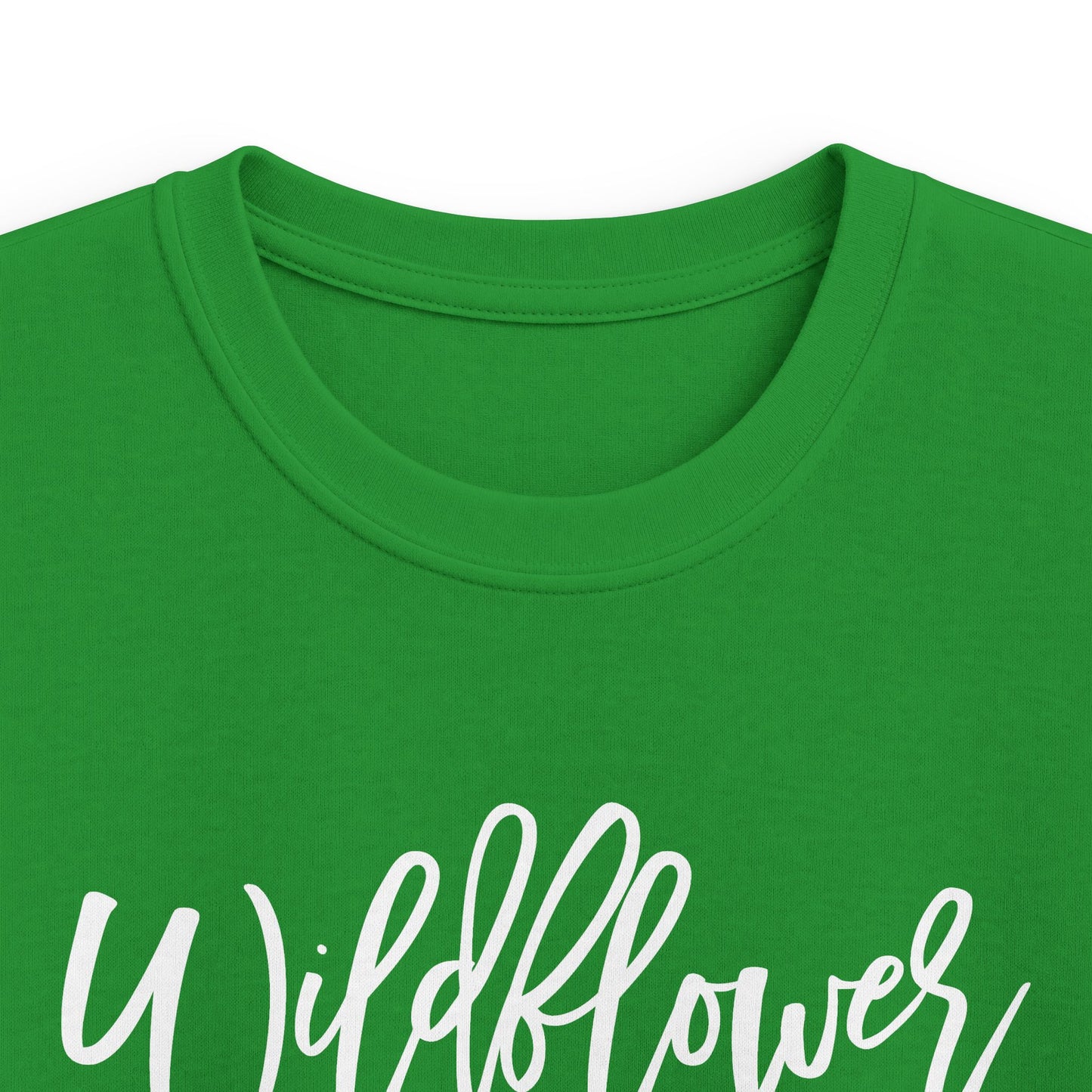 Kids Tee — "Wildflower" Script Graphic, Cute Floral Vibe for Young Girls