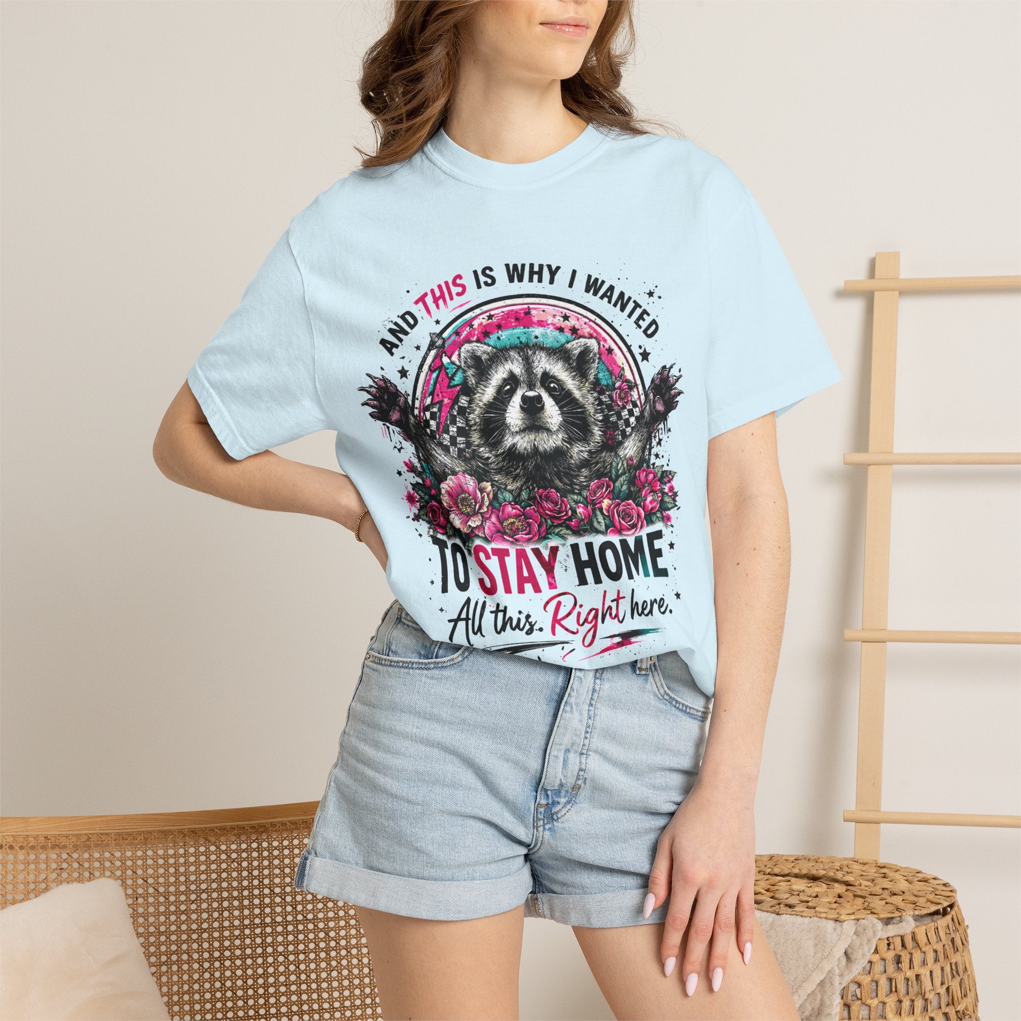 Raccoon "To Stay Home" Graphic T-Shirt
