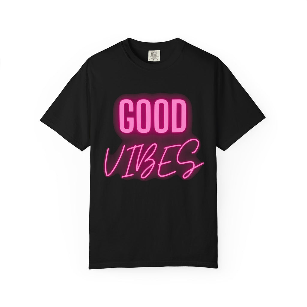 Good Vibes T-Shirt — Retro Pink Neon Graphic Tee