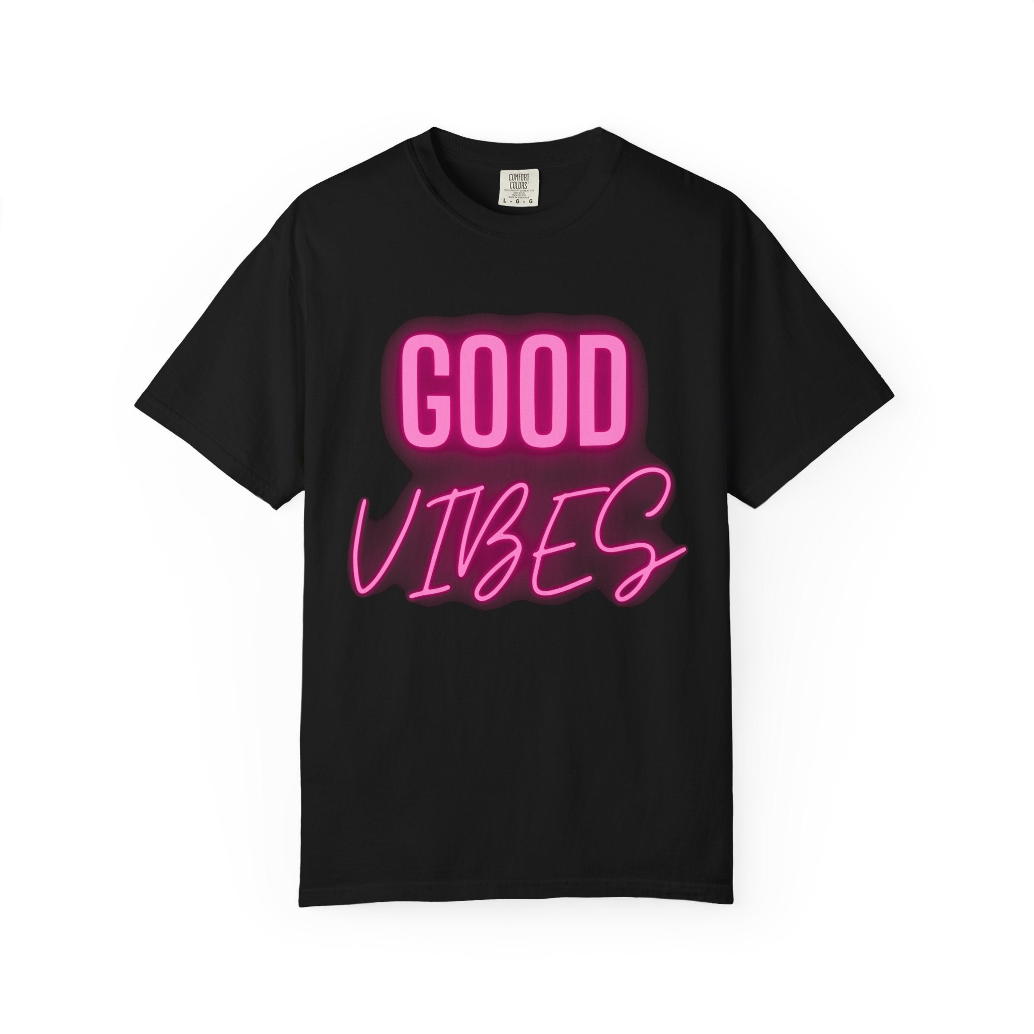 Good Vibes T-Shirt — Retro Pink Neon Graphic Tee
