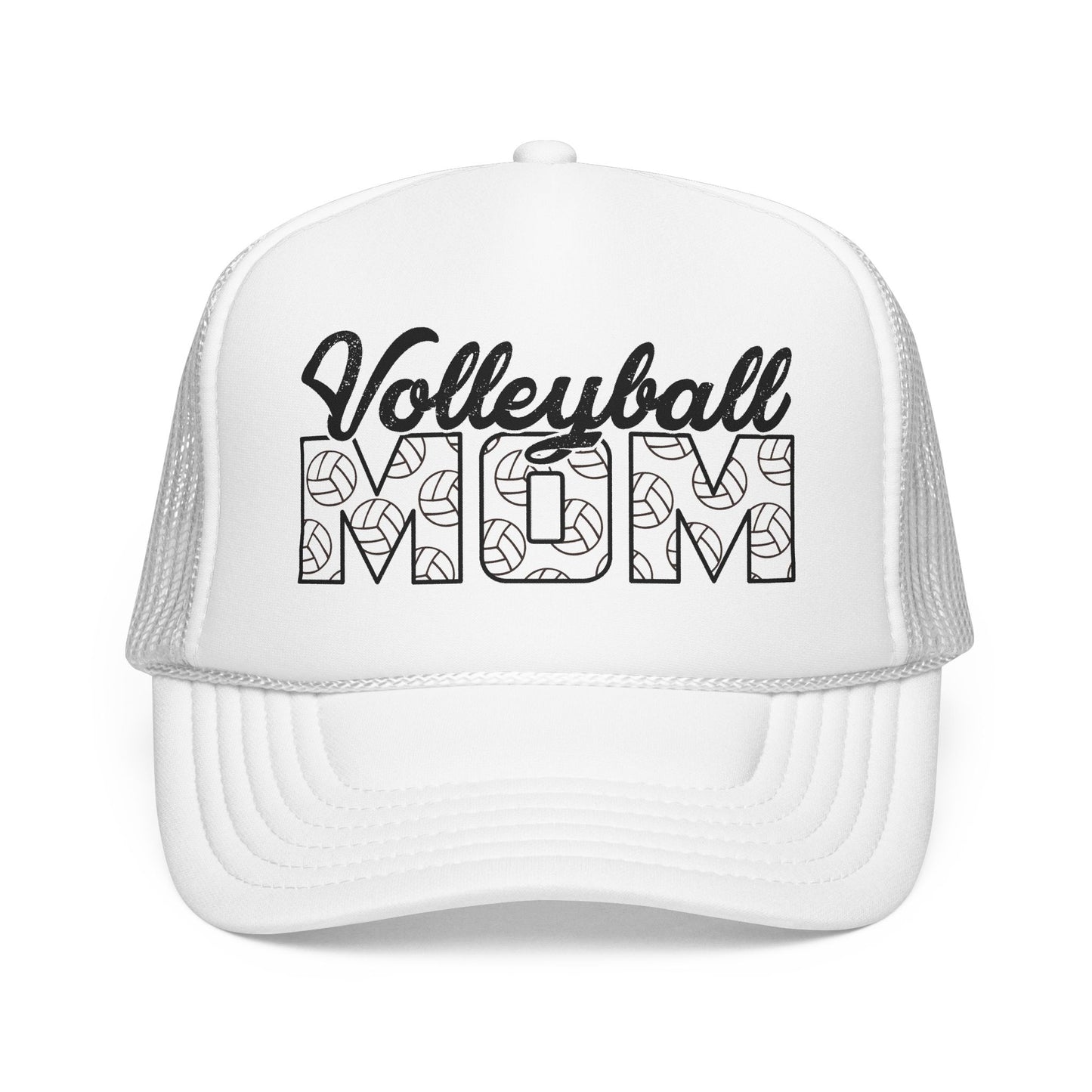 Volleyball Mom Trucker Hat – Foam Mesh Cap with Volleyball Pattern