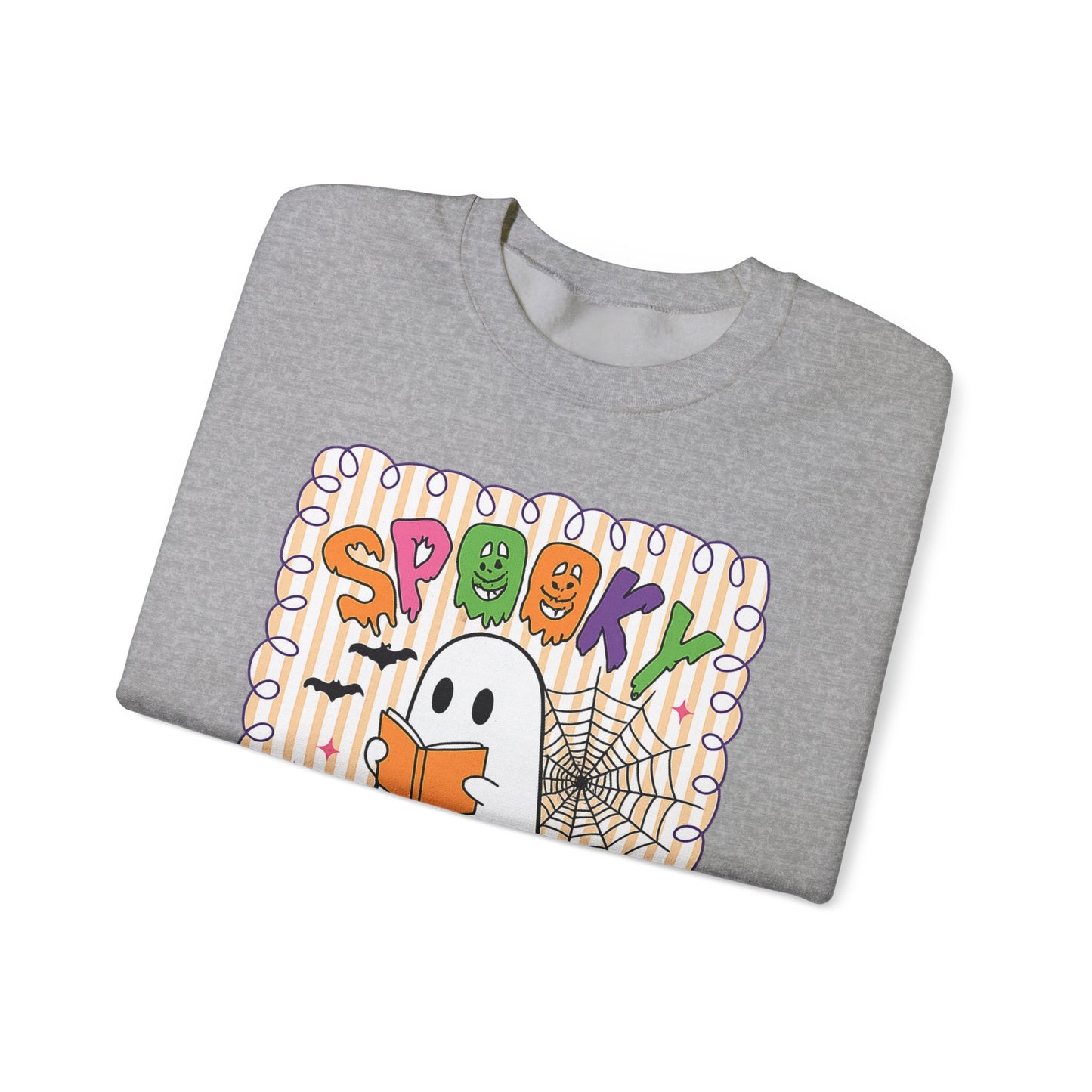 Spooky Teacher Sweatshirt — Cute Ghost Halloween Crewneck for Educators