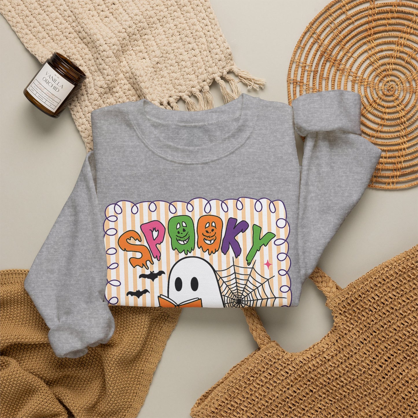 Spooky Teacher Sweatshirt — Cute Ghost Halloween Crewneck for Educators