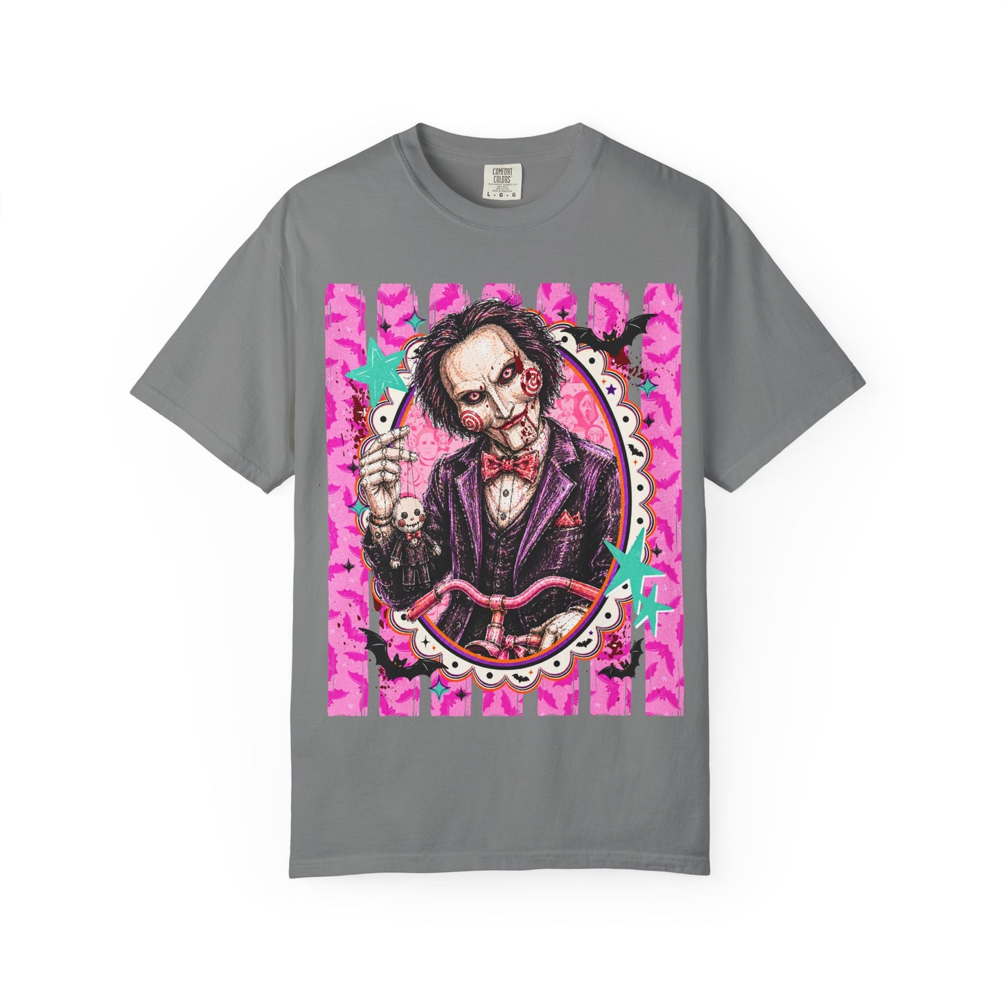 Horror Puppet Portrait T-Shirt — Creepy Ventriloquist Doll Art Tee