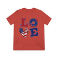 Patriotic LOVE T-Shirt — American Flag Donut & Flip-Flop Graphic Tee