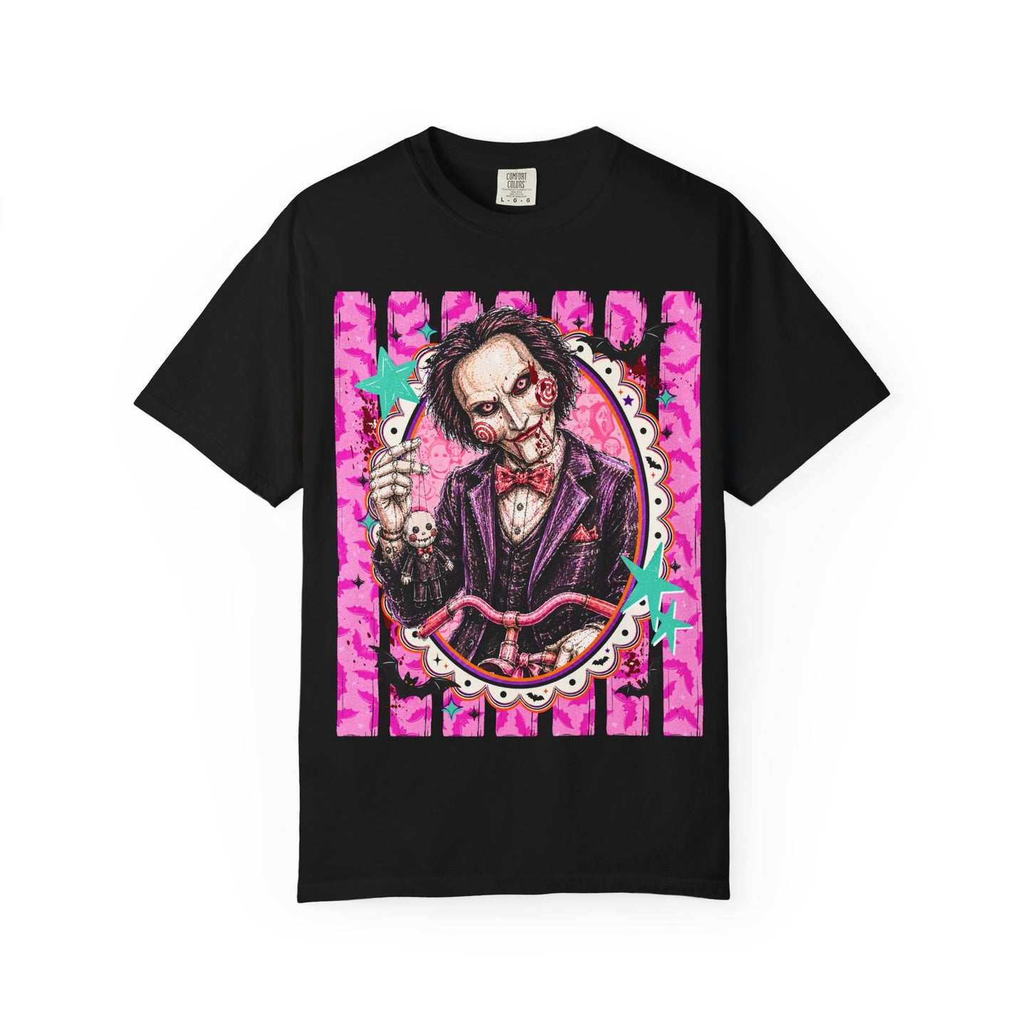 Horror Puppet Portrait T-Shirt — Creepy Ventriloquist Doll Art Tee