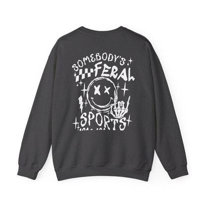 Somebody's Feral Sports Mom Crewneck Sweatshirt