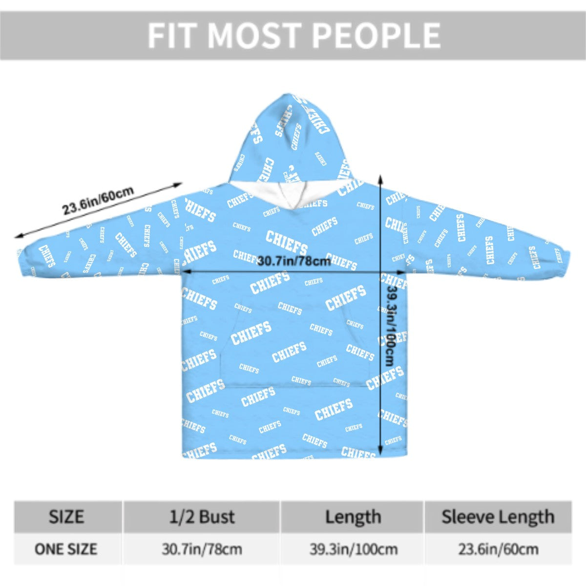 Adult Blanket Hoodie CHIEFS