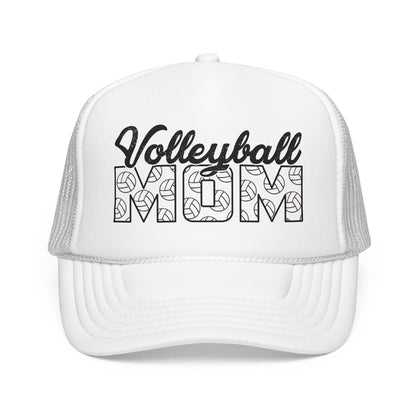 Volleyball Mom Trucker Hat – Foam Mesh Cap with Volleyball Pattern