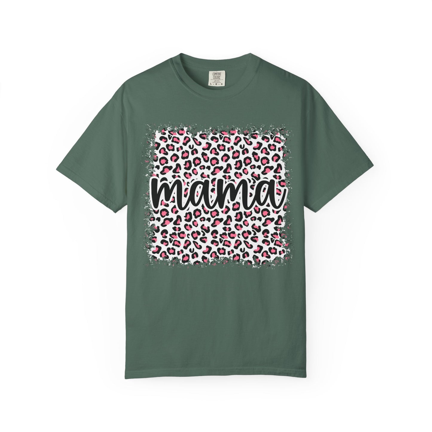 Mama Leopard Print T-Shirt – Floral Pink Cheetah Graphic Tee for Moms