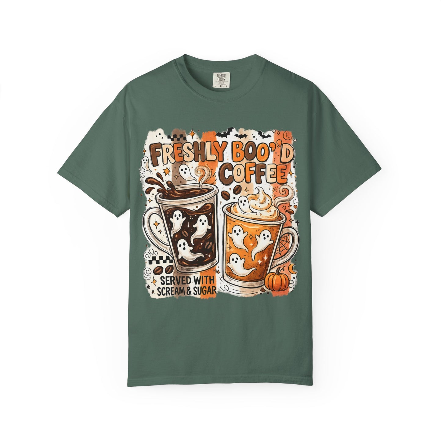 Freshly Boo'd Coffee Halloween T-Shirt — Cute Ghost Latte Graphic Tee