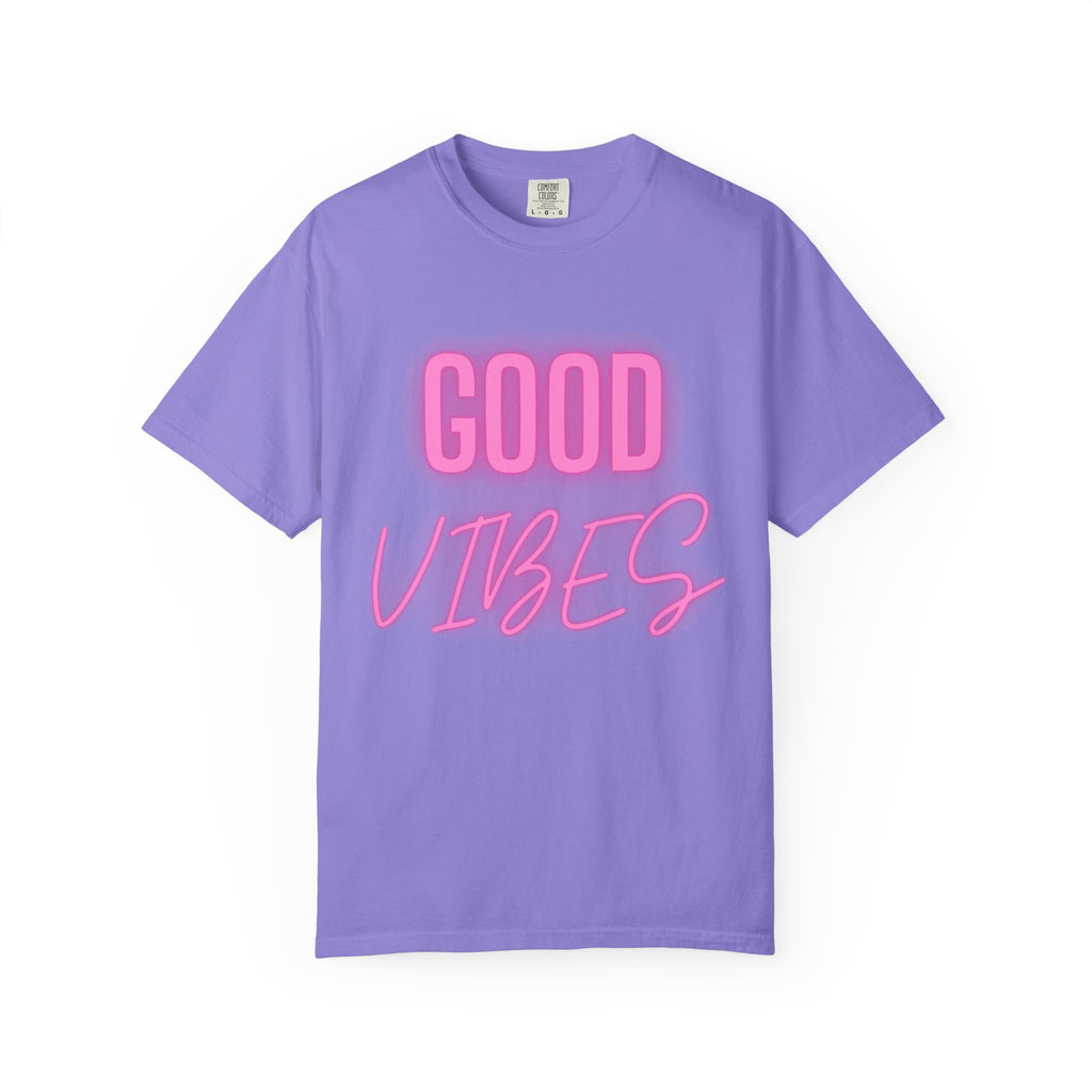 Good Vibes T-Shirt — Retro Pink Neon Graphic Tee