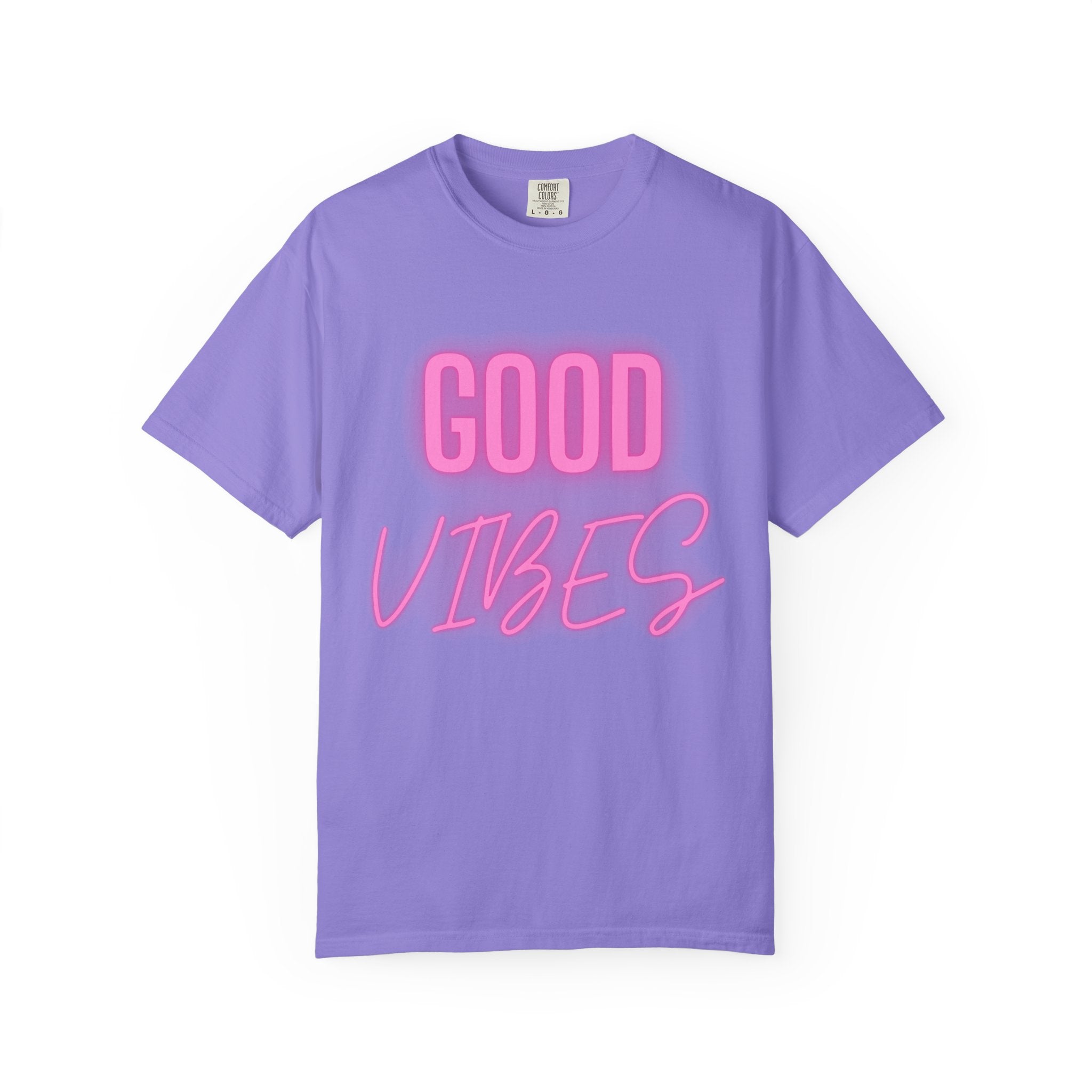 Good Vibes T-Shirt — Retro Pink Neon Graphic Tee