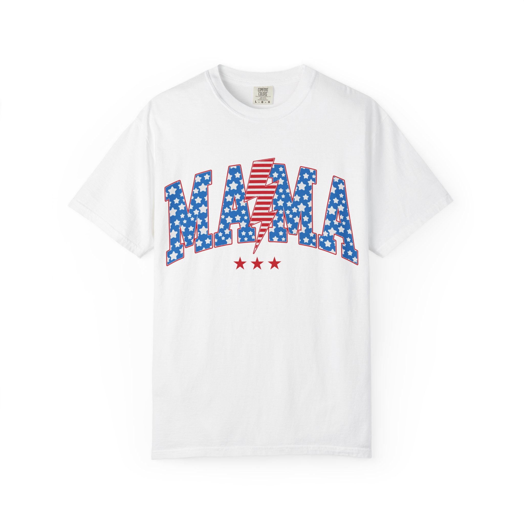 USA 'MAMA' Lightning Bolt T-Shirt — Patriotic Mother's Day Tee