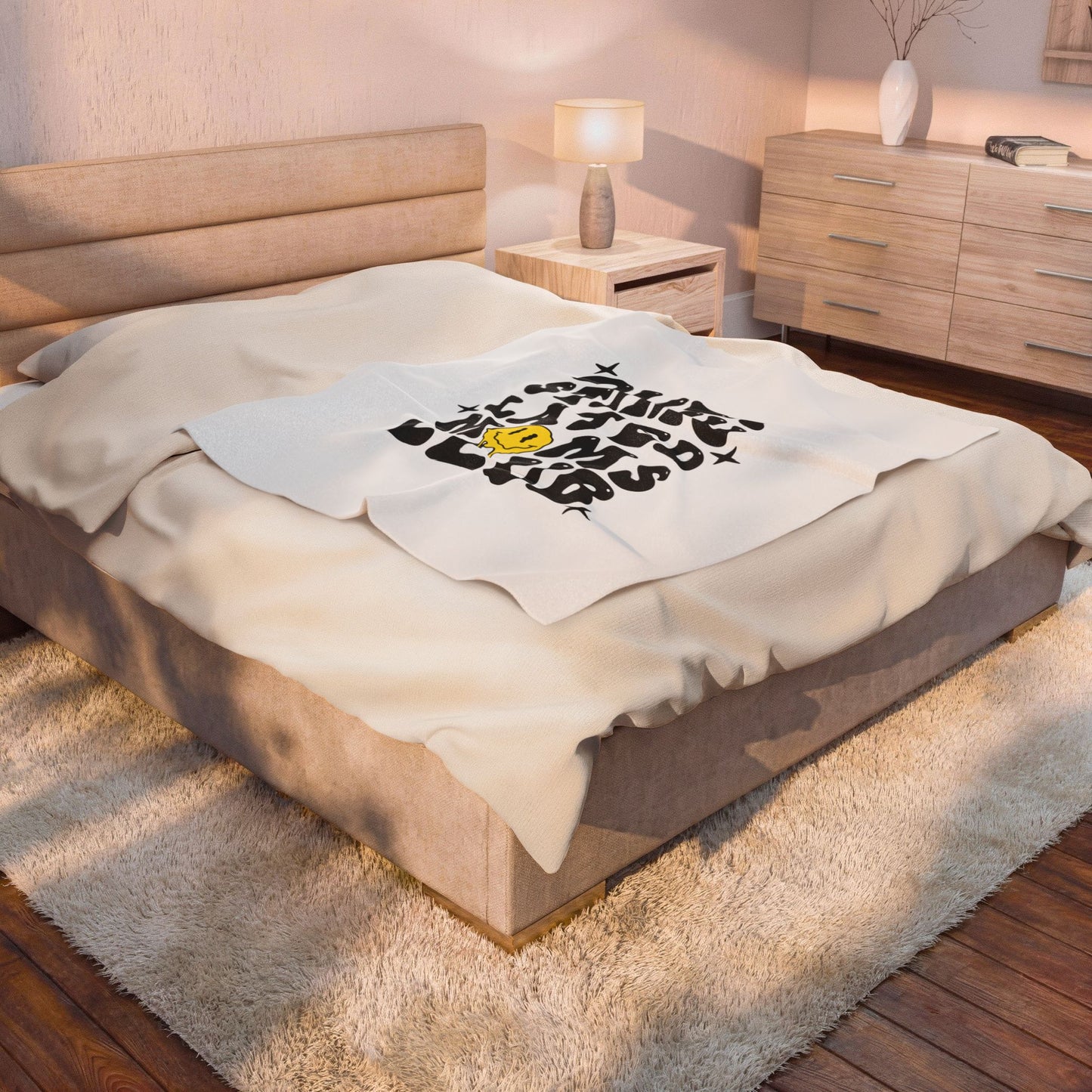 Overstimulated Moms Club Velveteen Plush Blanket — Funny Mom Gift Cozy Throw
