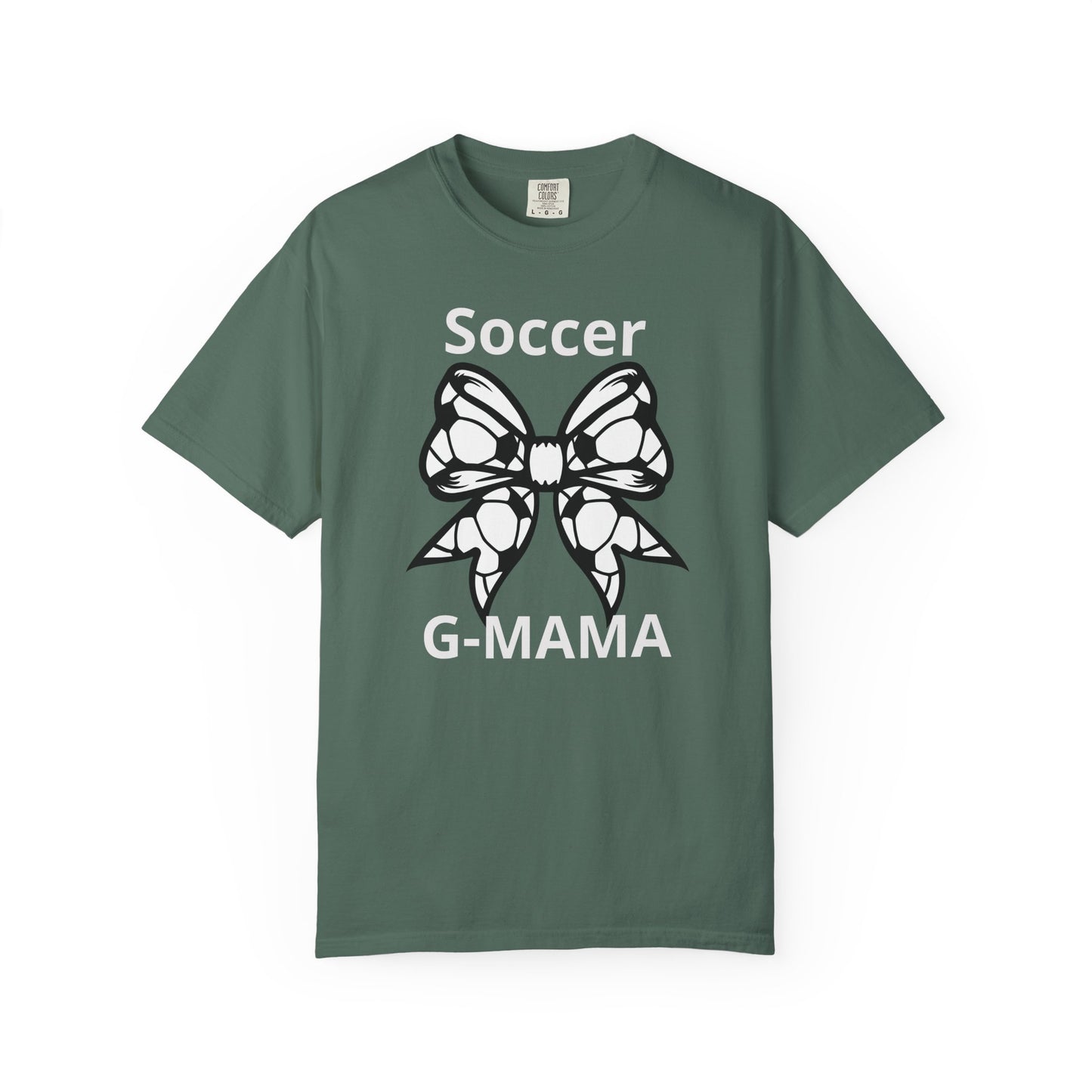 Butterfly Bow Graphic T-Shirt — 'Soccer Mama' Subtle Text