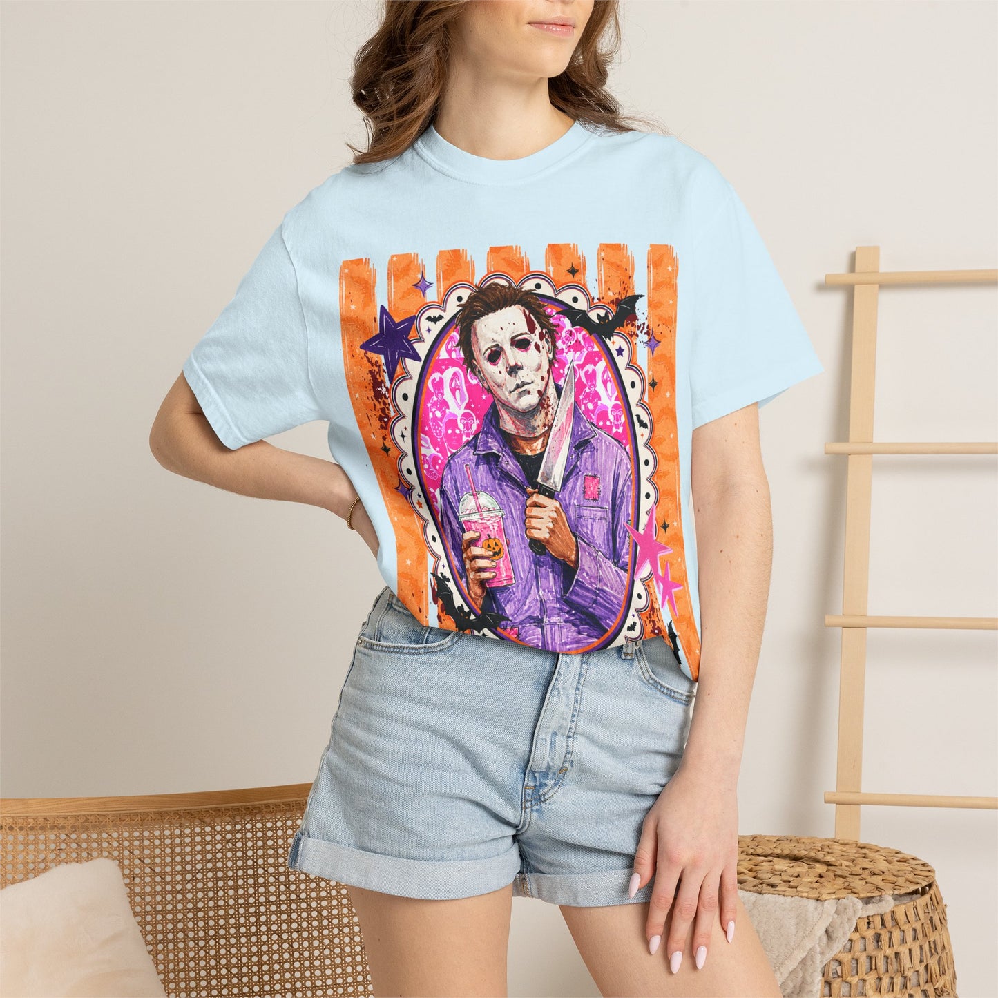 Horror Portrait T-Shirt — Retro Masked Killer Graphic Tee