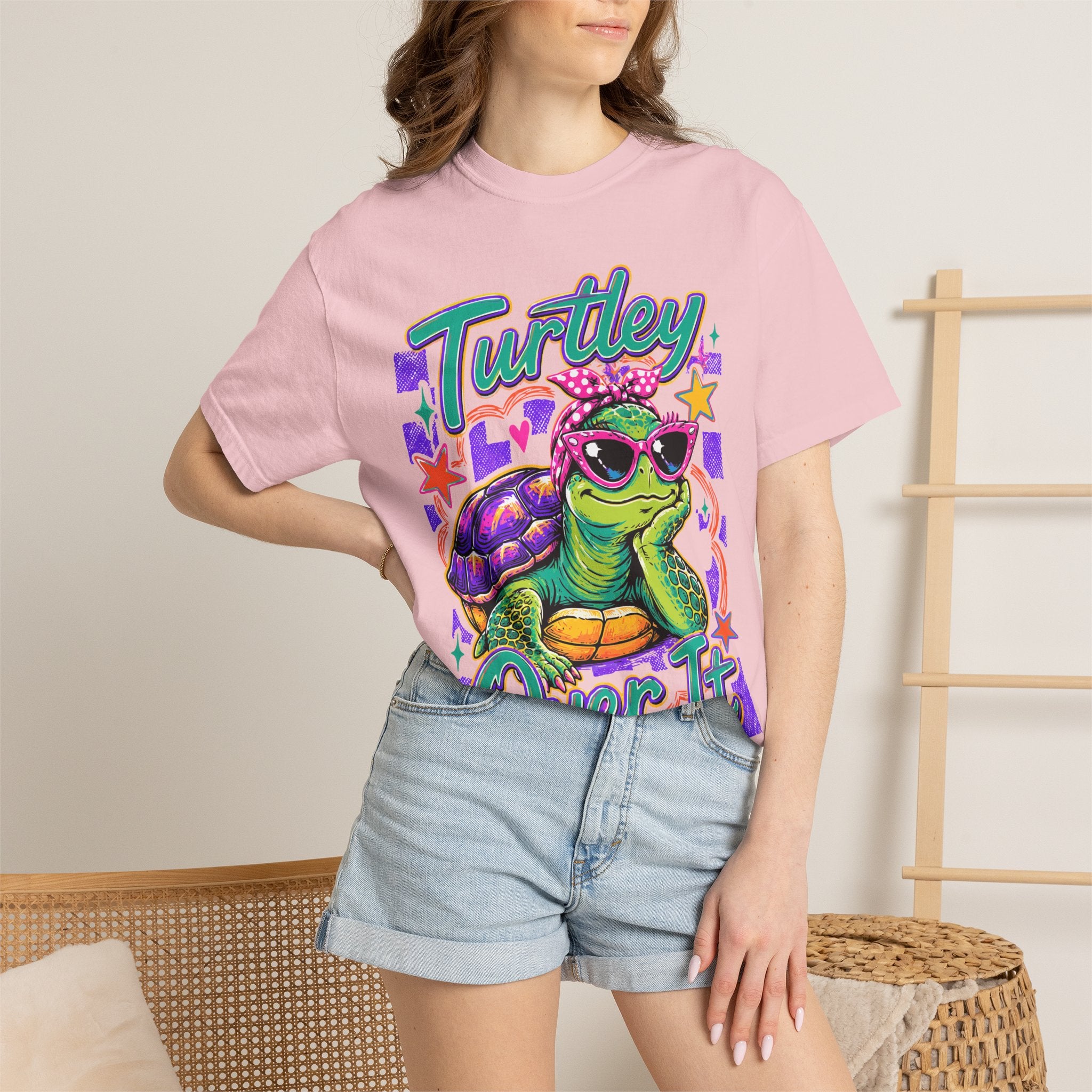 T-Shirt — "Turtley Over It" Retro Turtle Graphic Tee