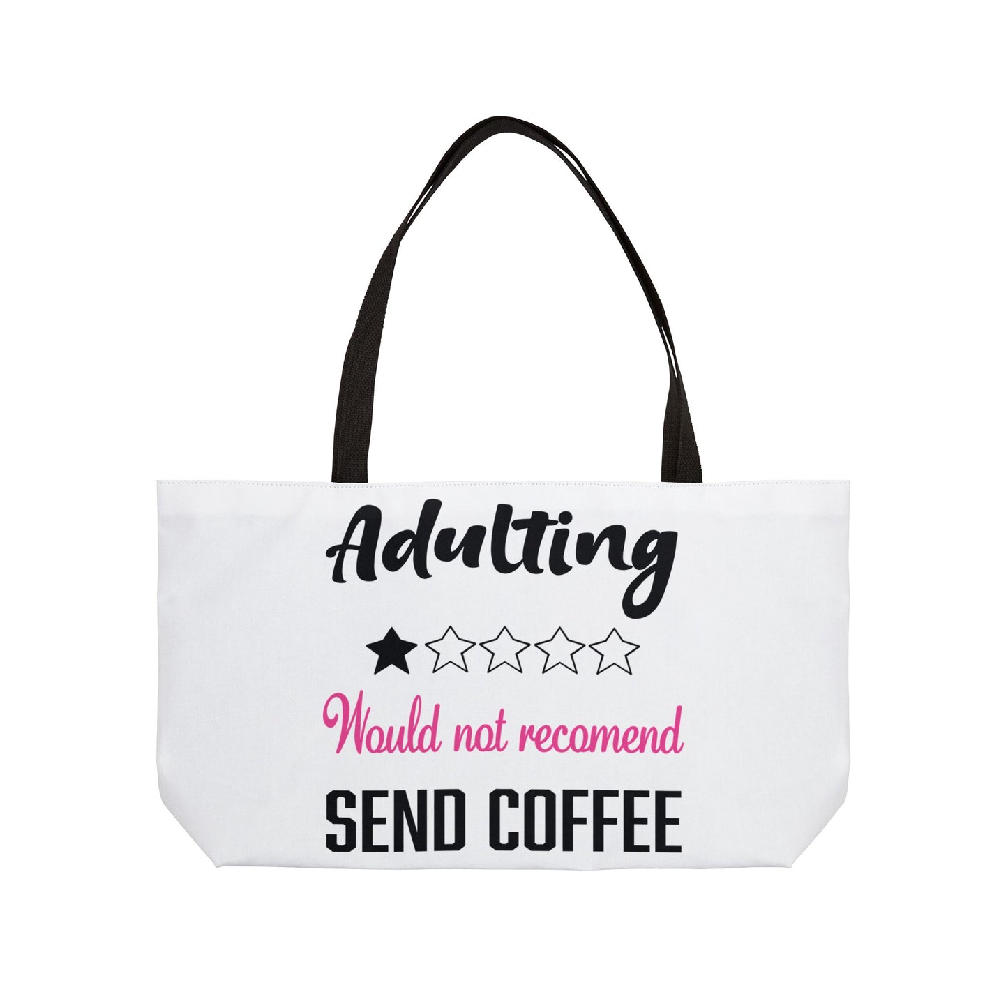 Weekender Tote Bag — "Feral Mother" & "Adulting: Would Not Recommend, Send Coffee" Printed Weekend Tote