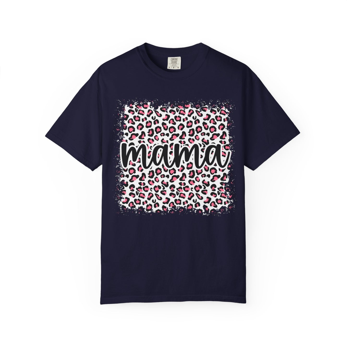Mama Leopard Print T-Shirt – Floral Pink Cheetah Graphic Tee for Moms
