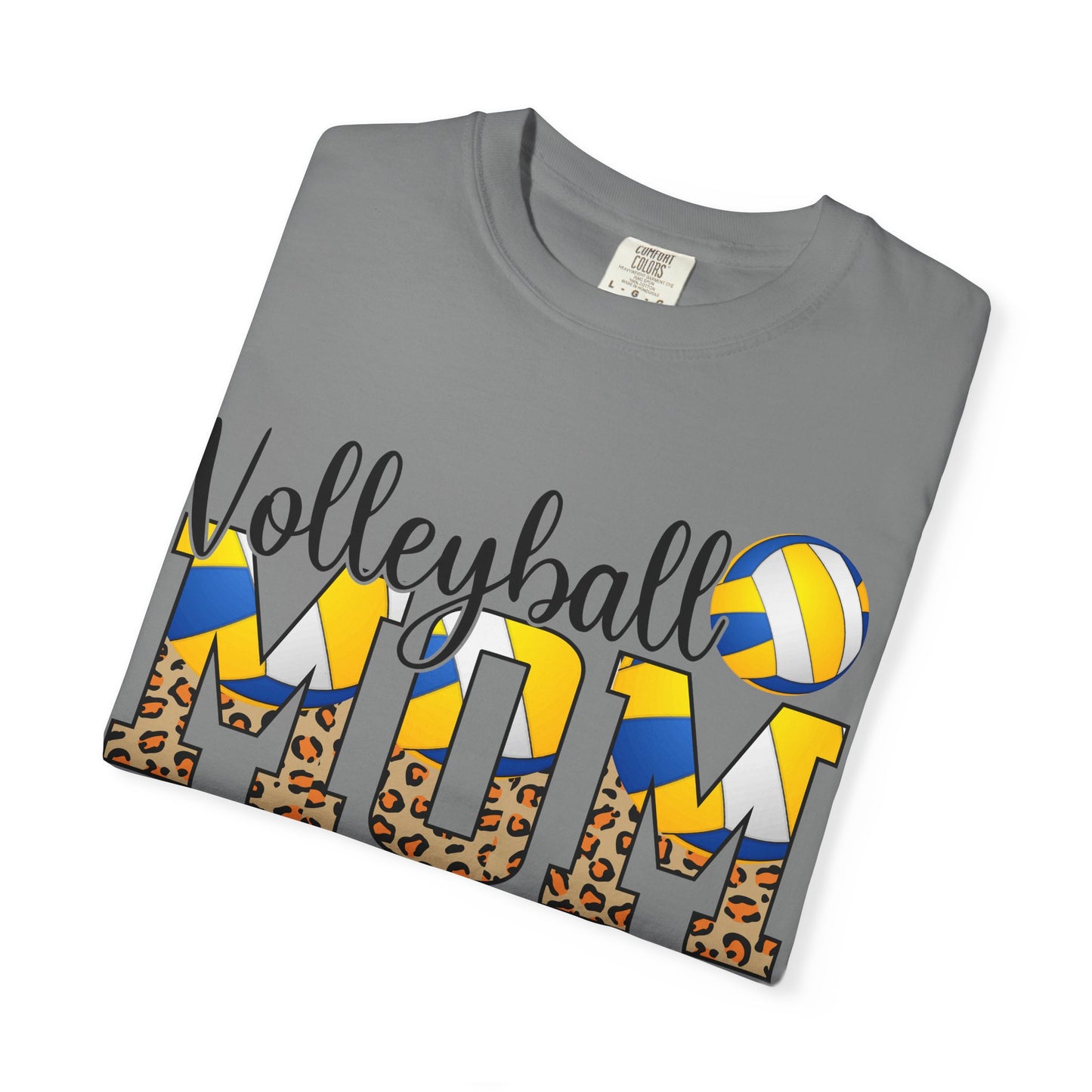 Volleyball Mom T-Shirt — Leopard Print & Ball Graphic