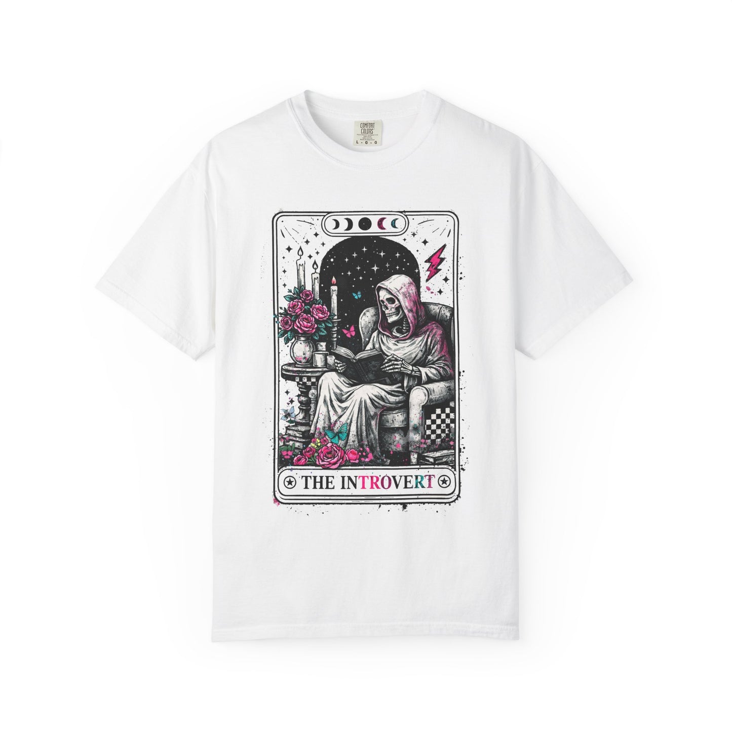 Introvert Tarot T-Shirt — Gothic Skeleton Card Graphic Tee