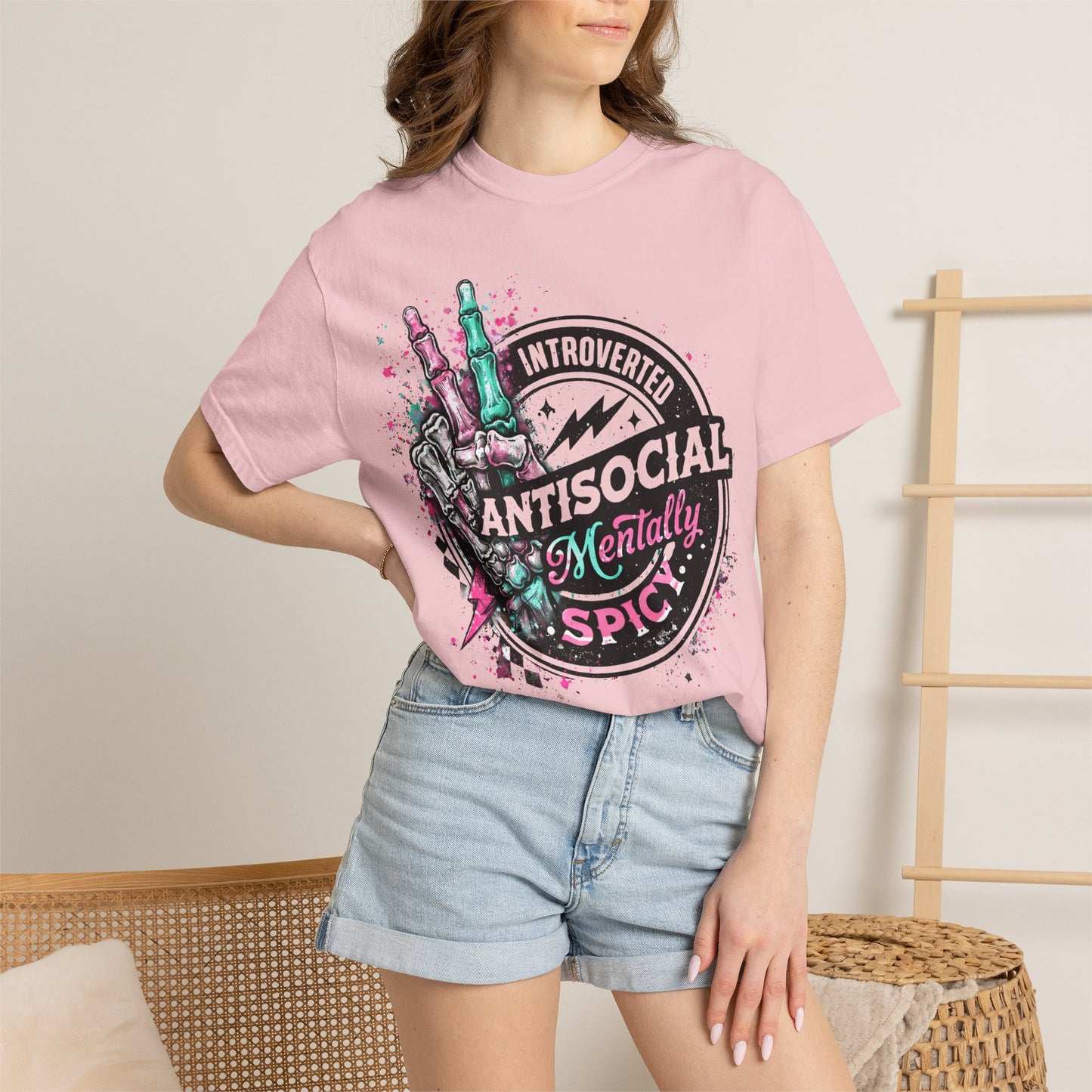 Antisocial & Mentally Spicy T‑Shirt — Introverted, Edgy Graphic Tee