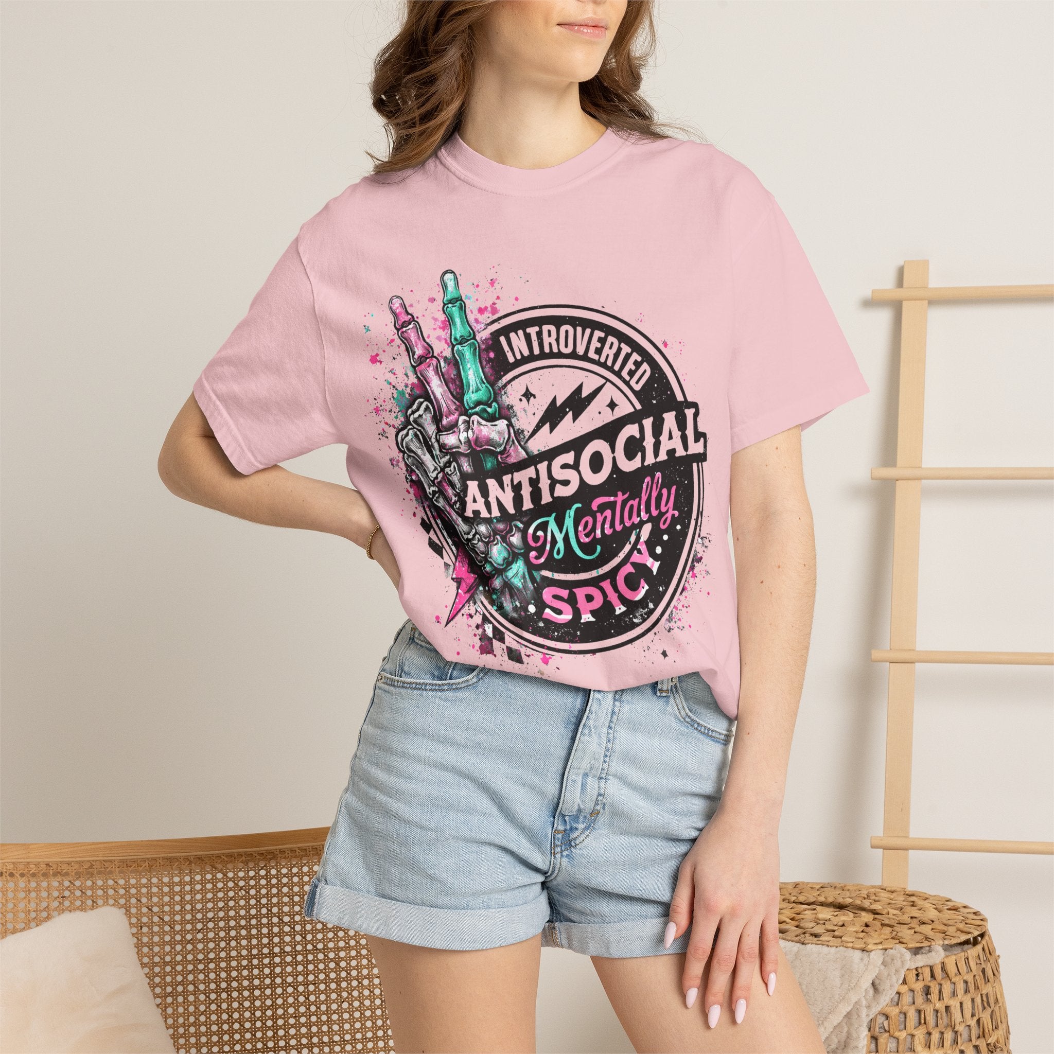 Antisocial & Mentally Spicy T‑Shirt — Introverted, Edgy Graphic Tee