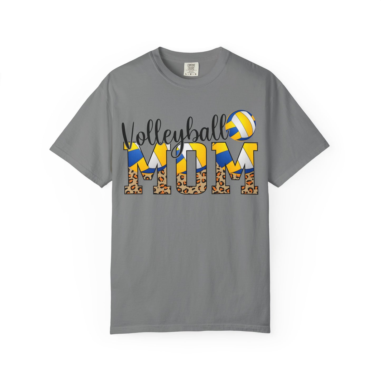 Volleyball Mom T-Shirt — Leopard Print & Ball Graphic
