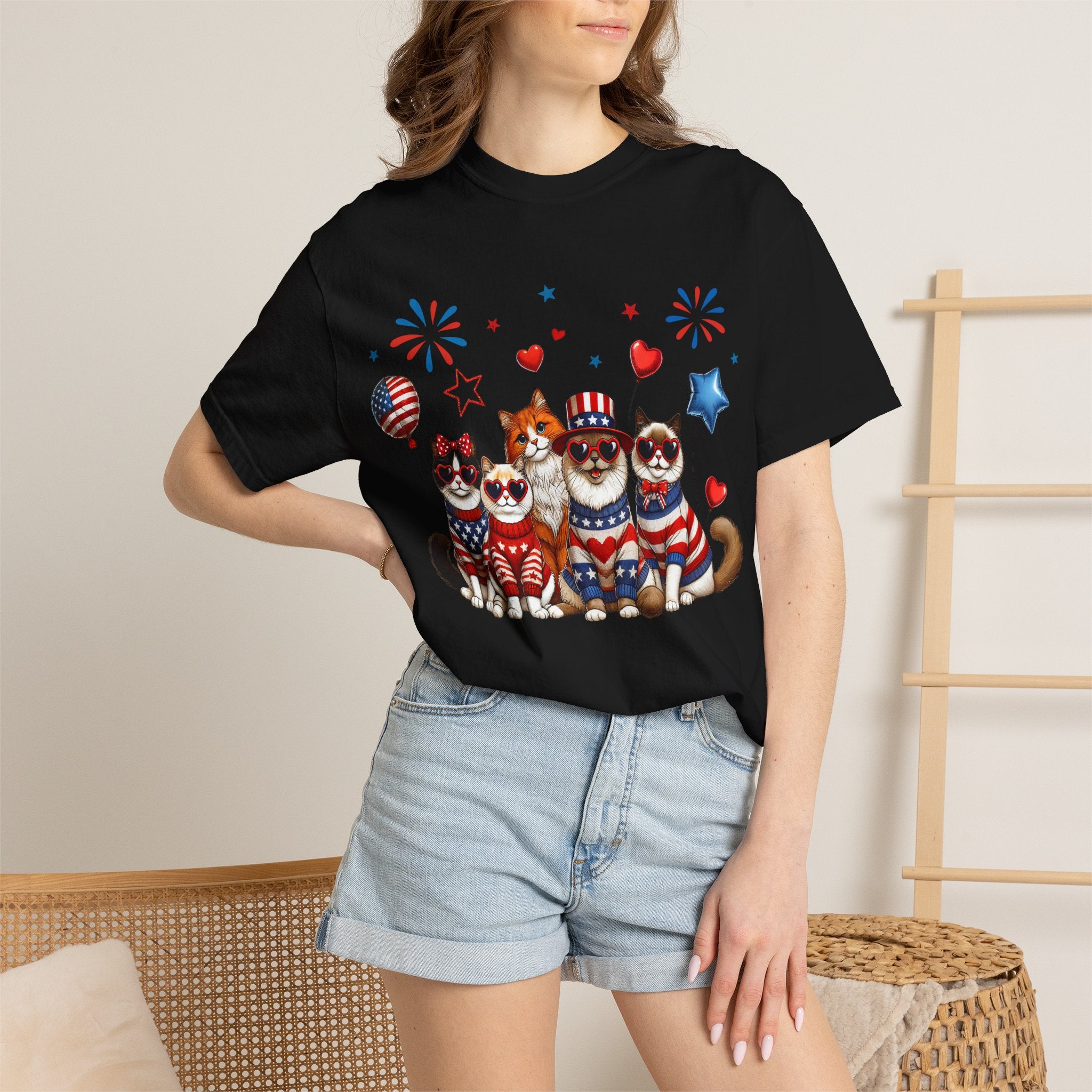 Patriotic Cats 4th of July T-Shirt