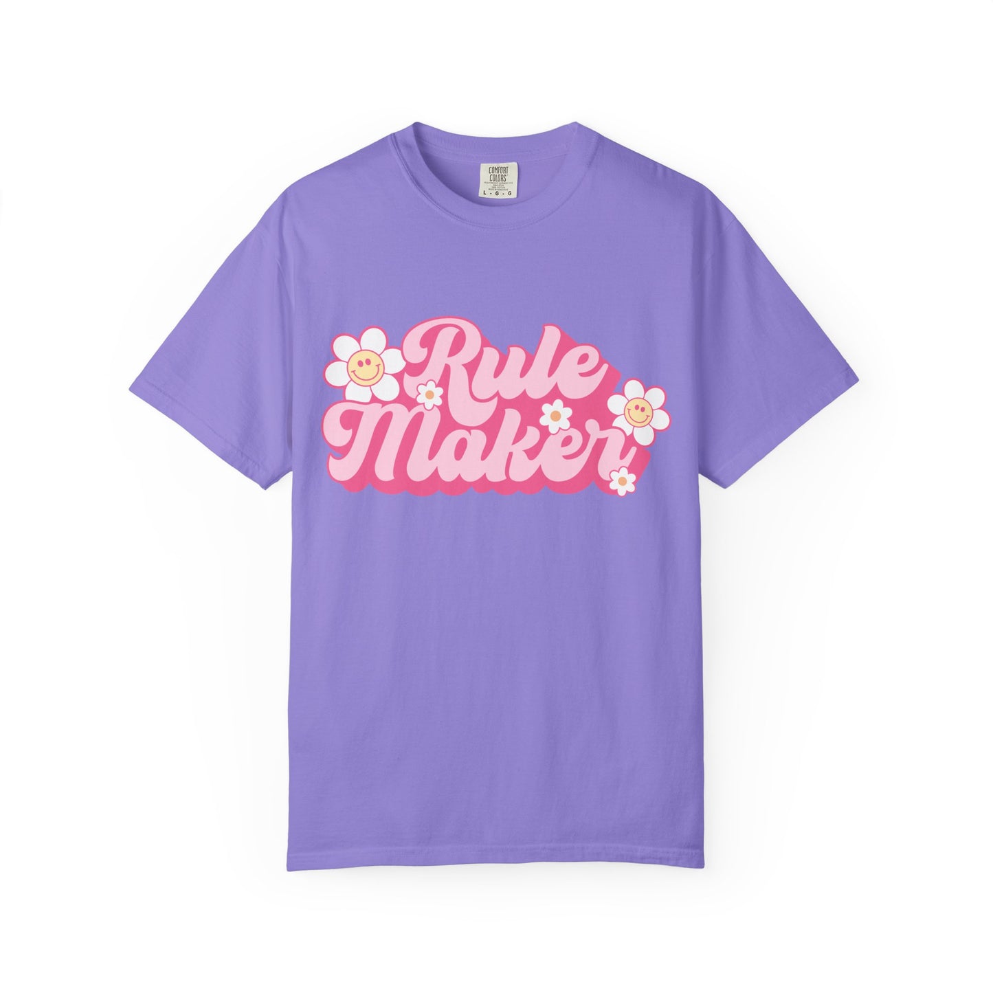 Rule Maker T-Shirt — Retro Floral Pink Graphic Tee
