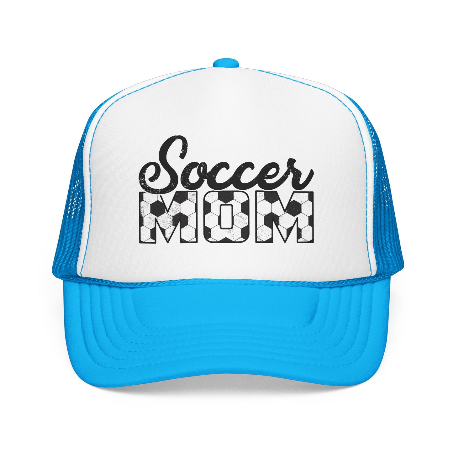 Soccer Mom Trucker Hat – Vintage Soccer Ball Lettering Foam Cap