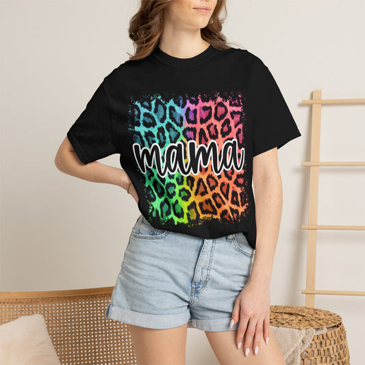 Mama Rainbow Leopard Graphic Tee