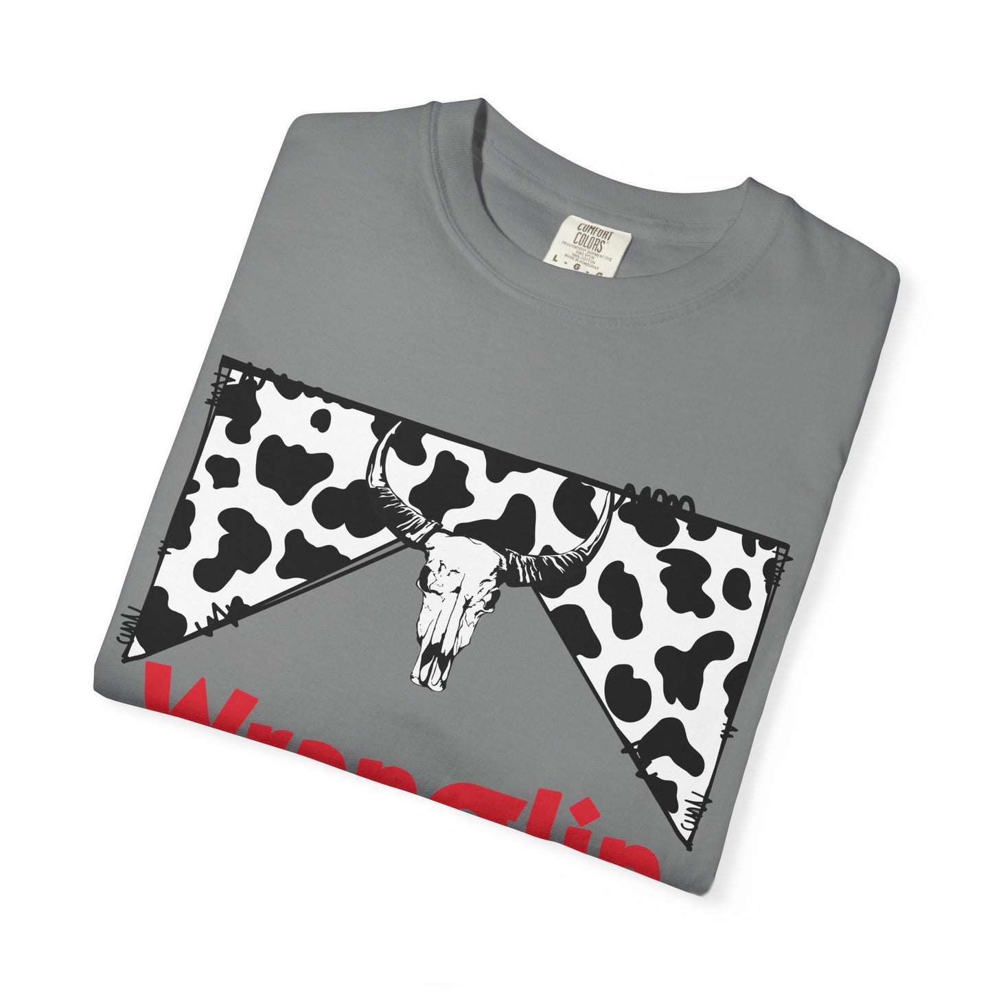 Wranglin Mama T‑Shirt — Cowprint Western Graphic Tee