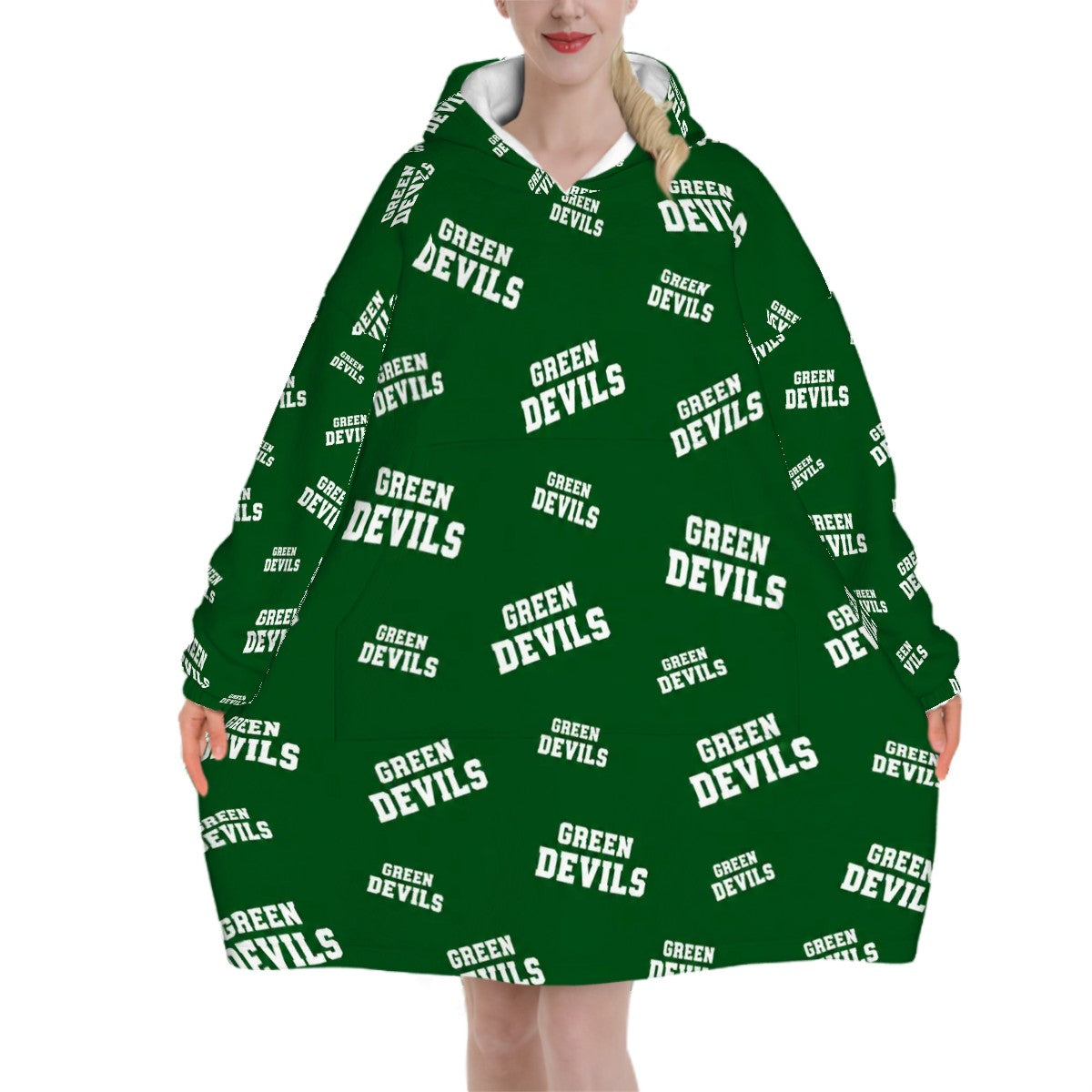 Adult Blanket Hoodie GREEN DEVILS
