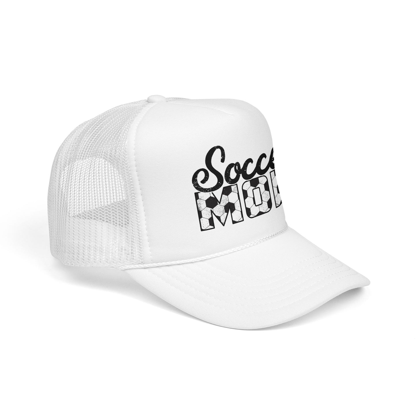 Soccer Mom Trucker Hat – Vintage Soccer Ball Lettering Foam Cap