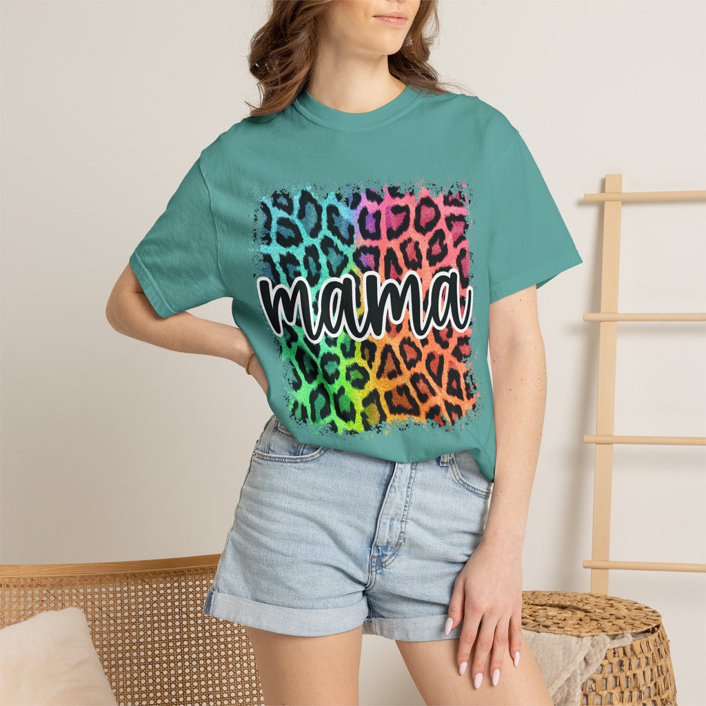 Mama Rainbow Leopard Graphic Tee