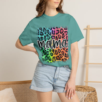 Mama Rainbow Leopard Graphic Tee
