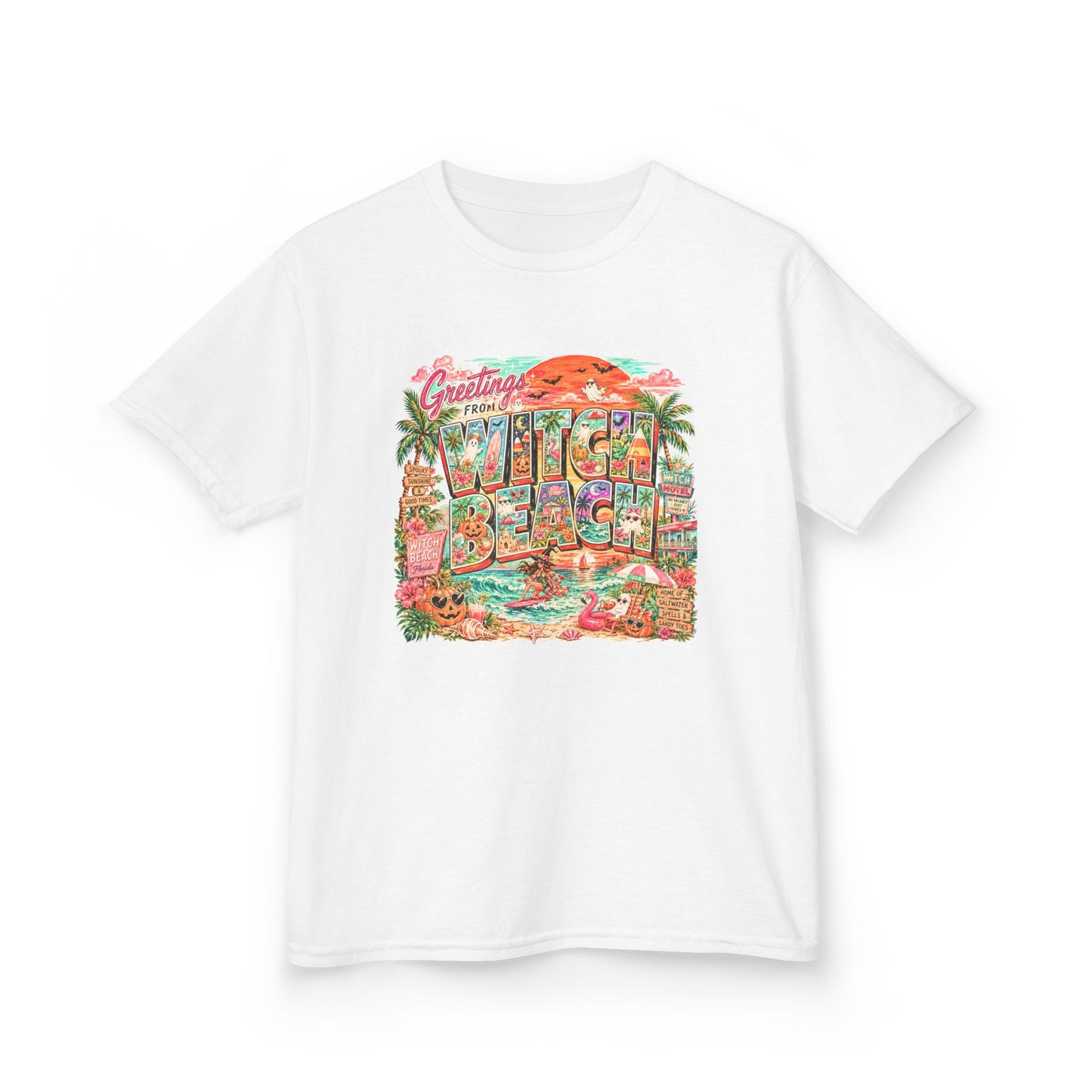 Kids T-Shirt — Retro Tropical 'Greetings From' Hawaii Postcard Design