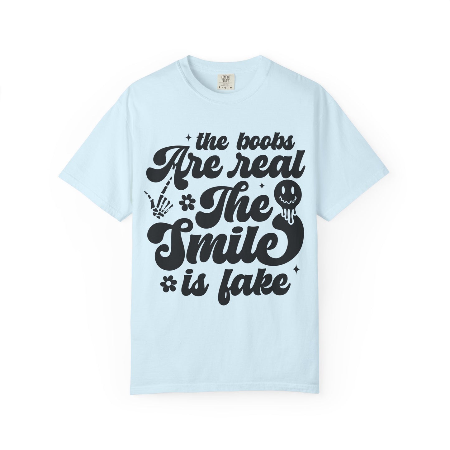 T-Shirt – "The Books Are Real, The Smile Is Fake" Vintage Script Literary Tee