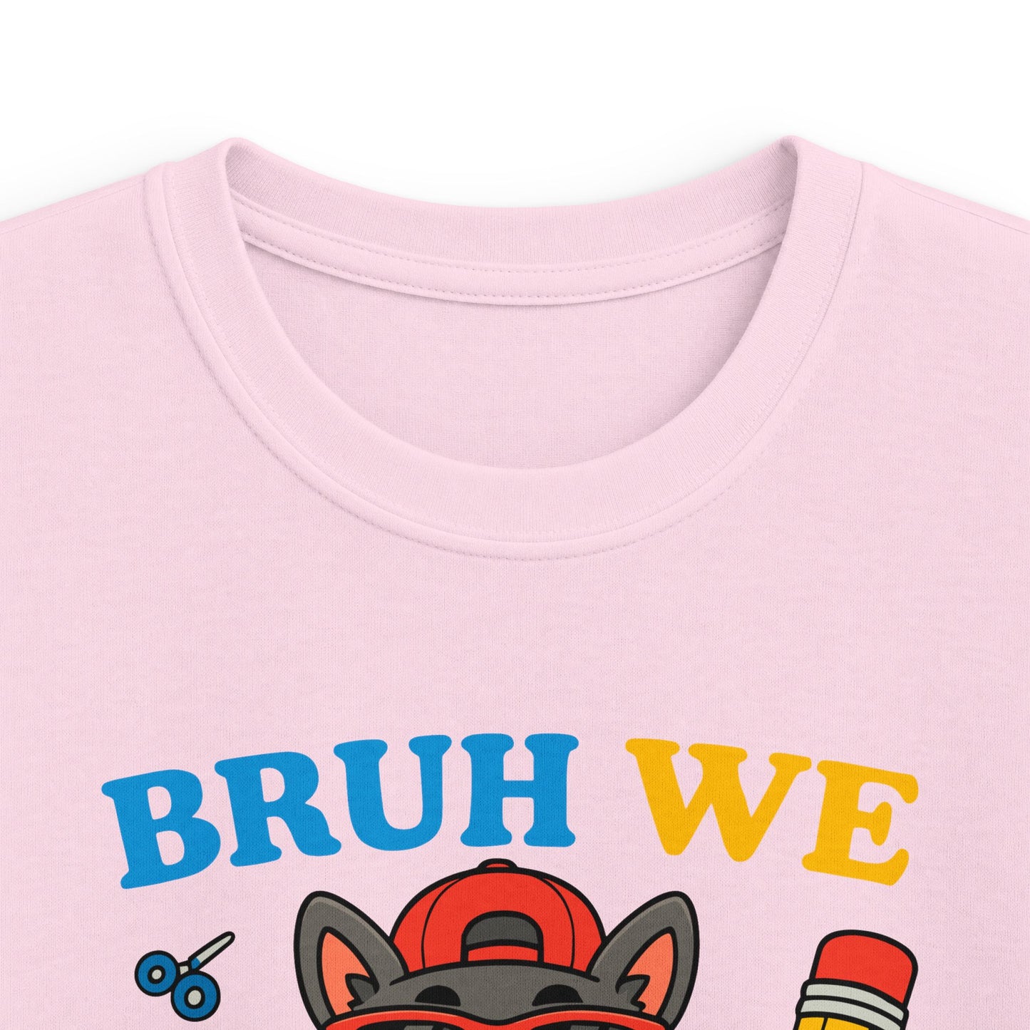 Kids T-Shirt — “Bruh We Back” Back-to-School Cat Graphic Tee