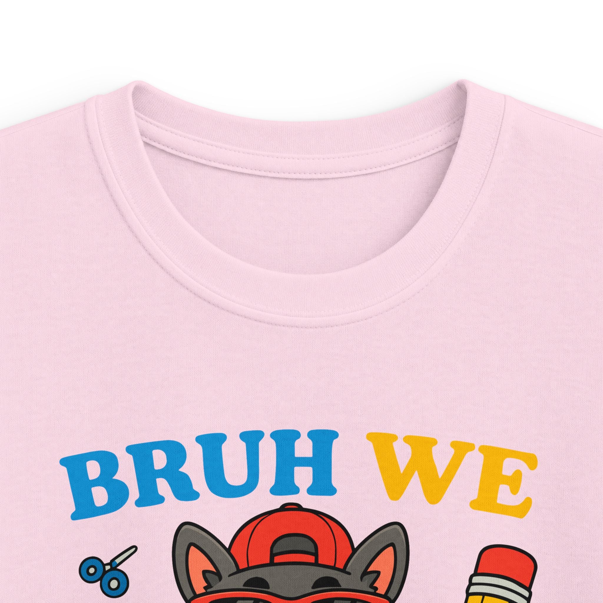 Kids T-Shirt — “Bruh We Back” Back-to-School Cat Graphic Tee