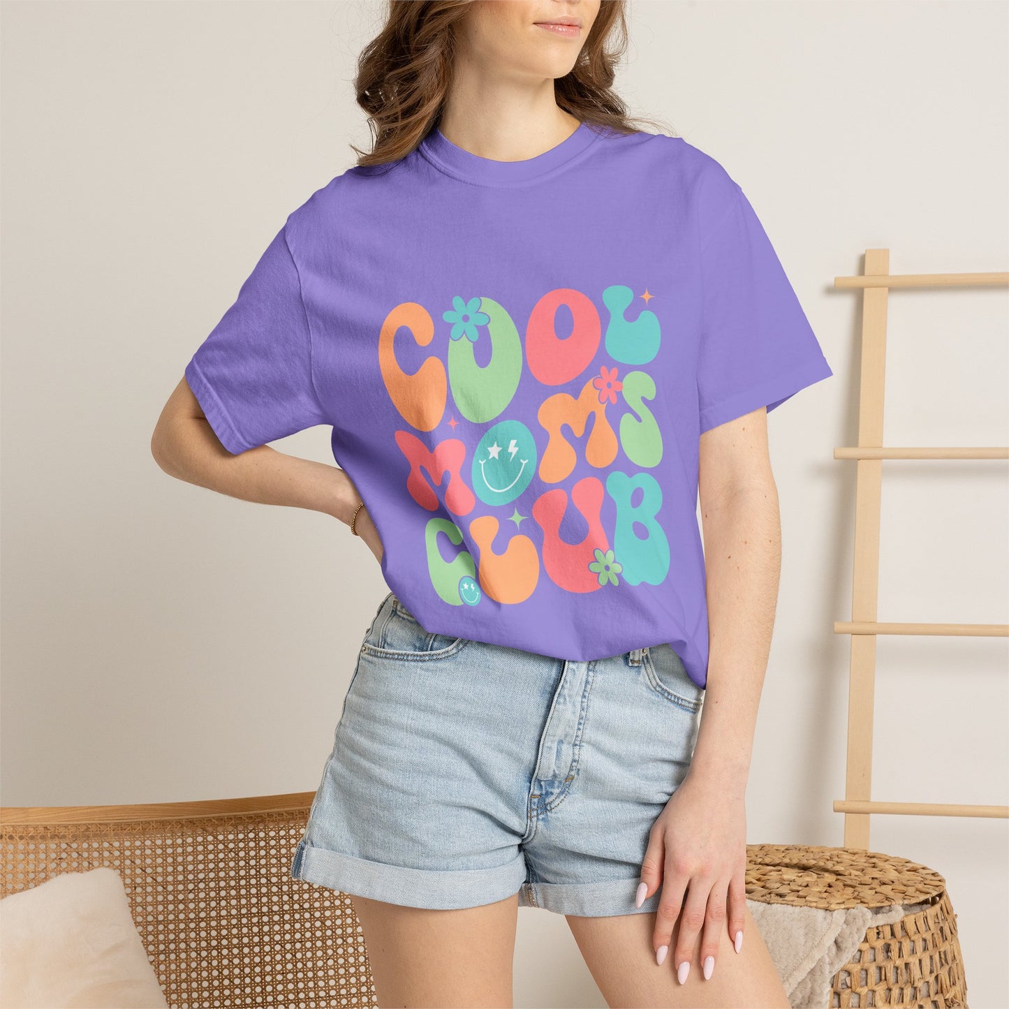 Cool Mom Club T-Shirt — Retro Floral Graphic Tee for Moms